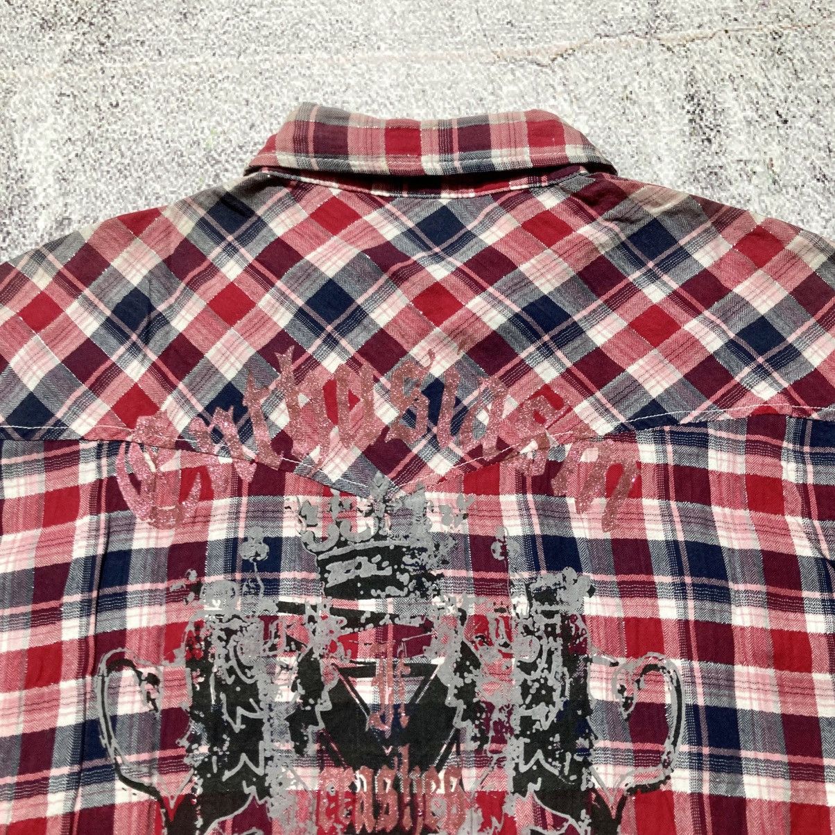 Japanese Brand 2000s Corn Flake Poem Logo Western Plaid Shirt Button Up Size US L / EU 52-54 / 3 - 7 Thumbnail
