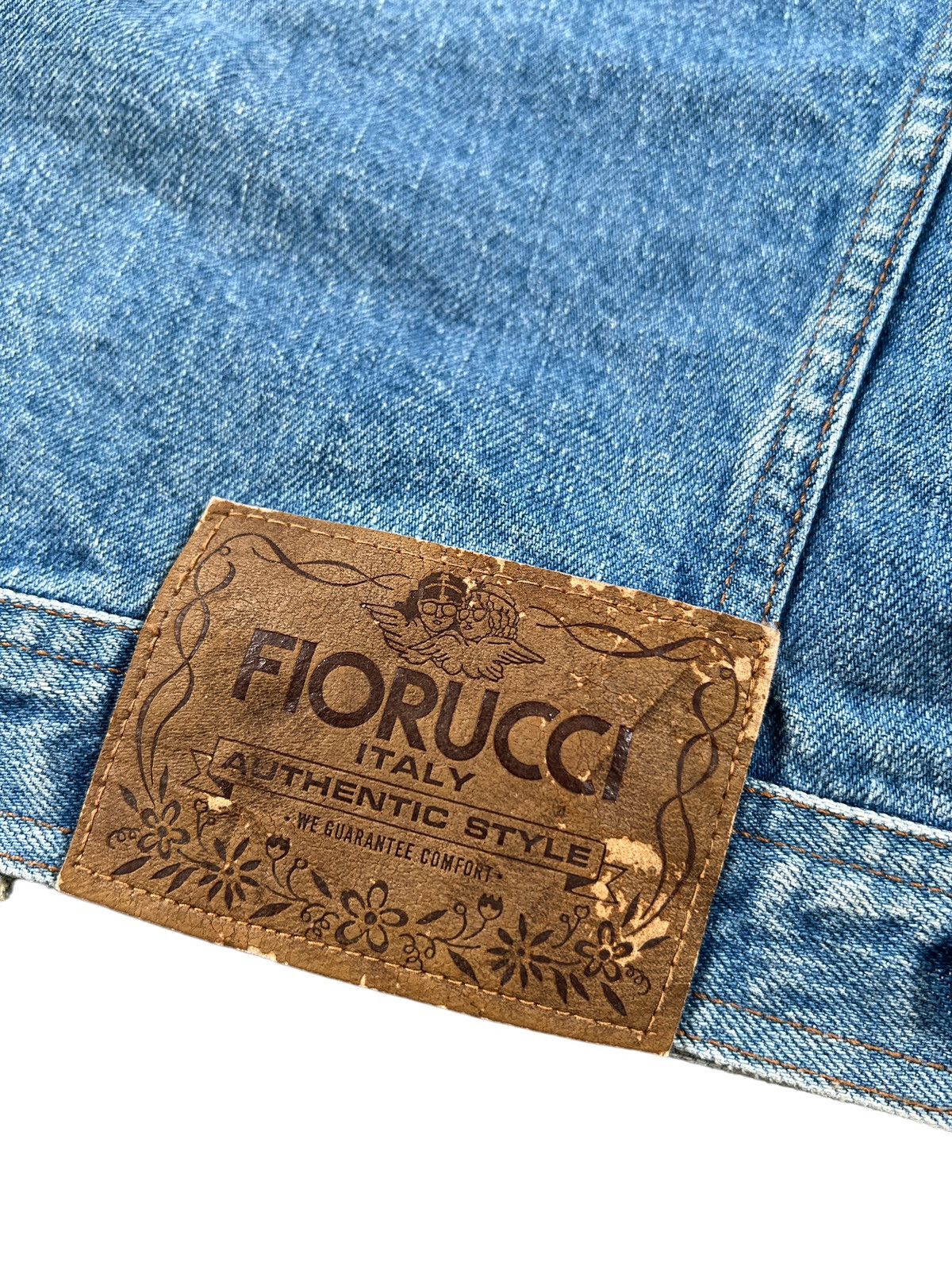 Fiorucci × Vintage Vintage 80s Fiorucci 3D Logo Cropped Denim Jacket Size US M / EU 48-50 / 2 - 8 Thumbnail