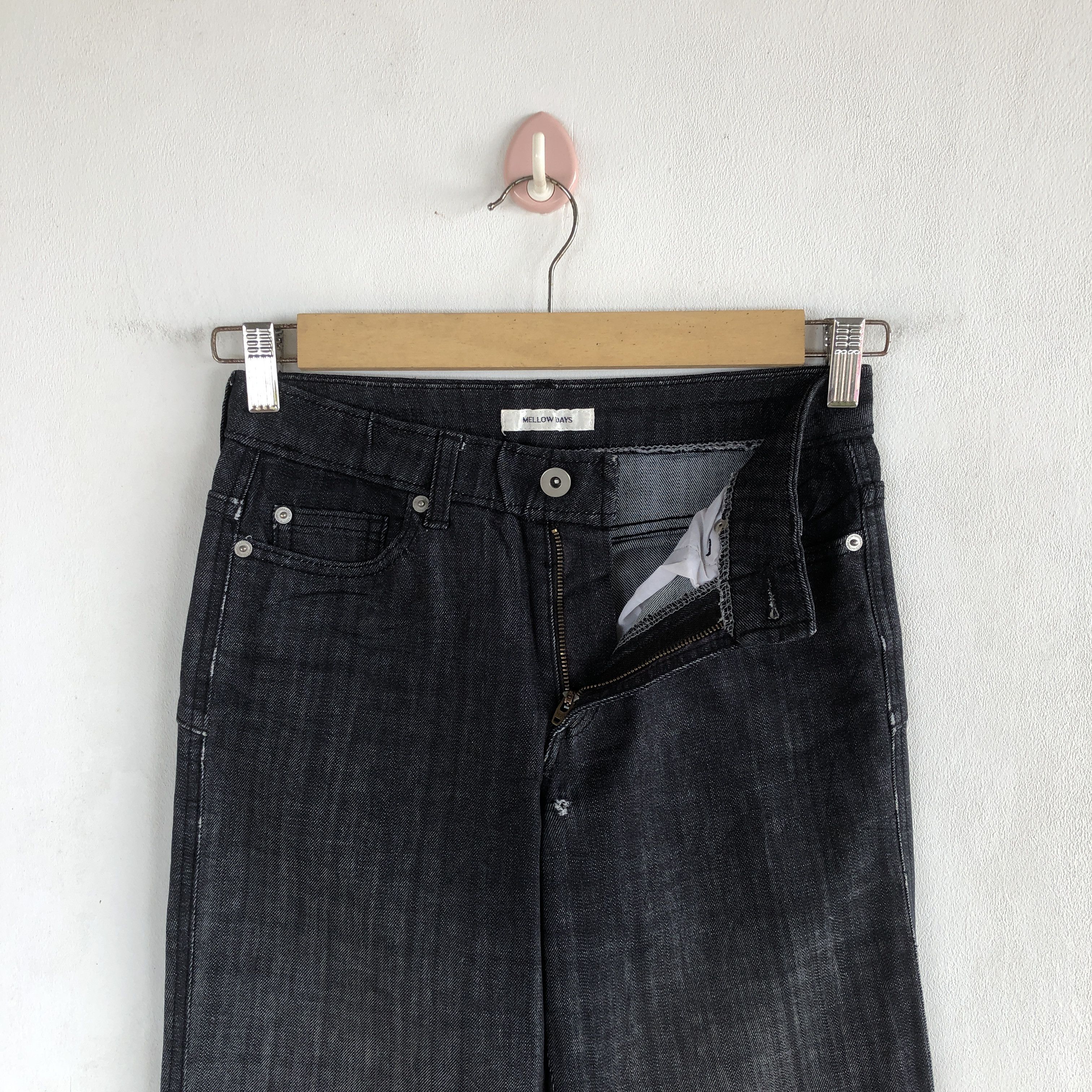 Japanese Brand Japanese Flare Jeans Super Black Bootcut Denim Pants Size 24" / US 00 / IT 34 - 6 Thumbnail