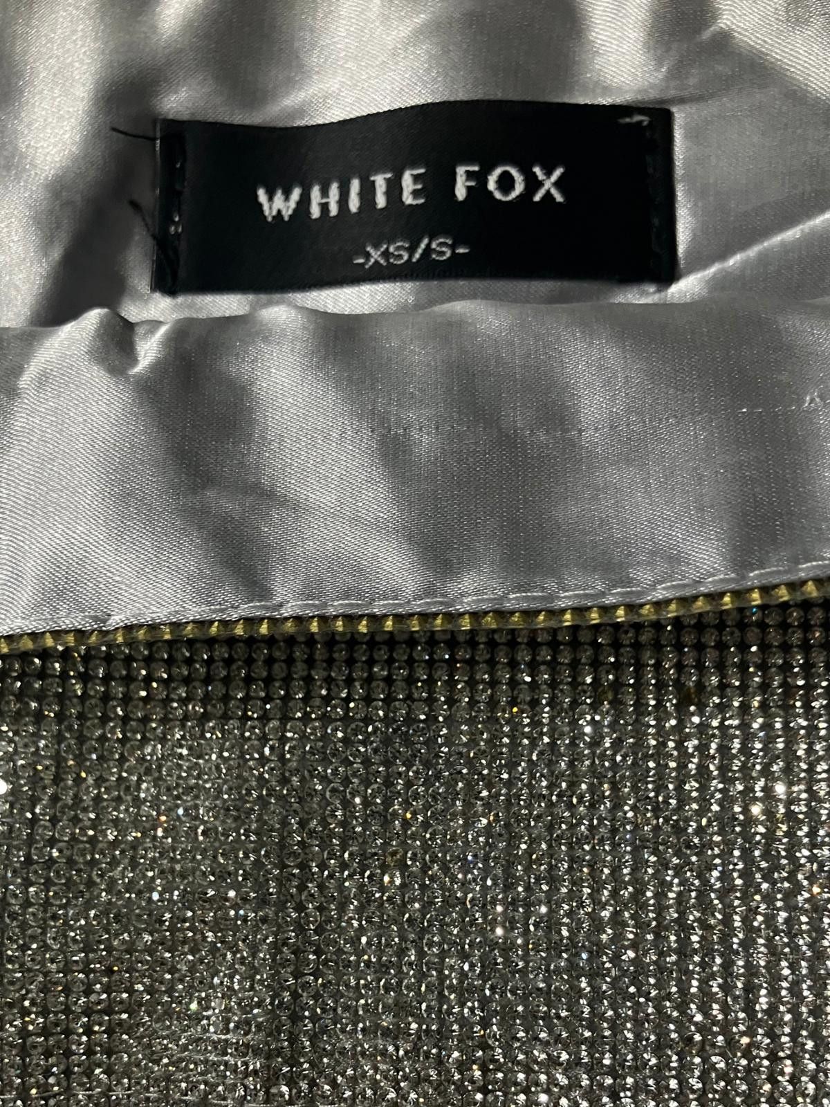 Other White Fox Rhinestone Crop Top XS/S Silver Party Size XS / US 0-2 / IT 36-38 - 6 Thumbnail