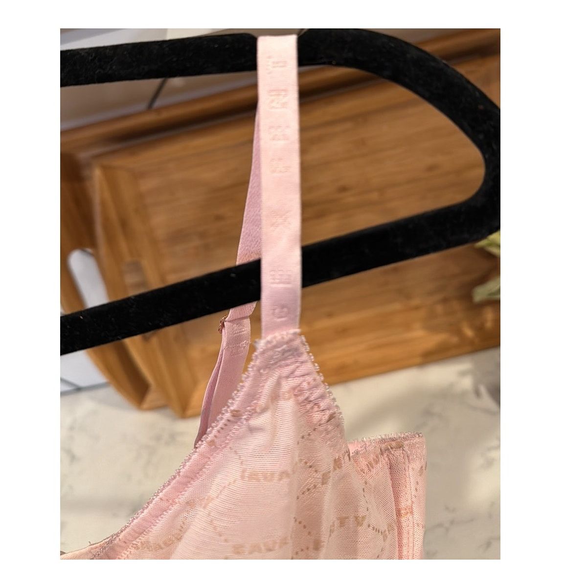 Other Savage x Fenty flocked logo pink sheer wire bra size 36D Size ONE SIZE - 6 Thumbnail