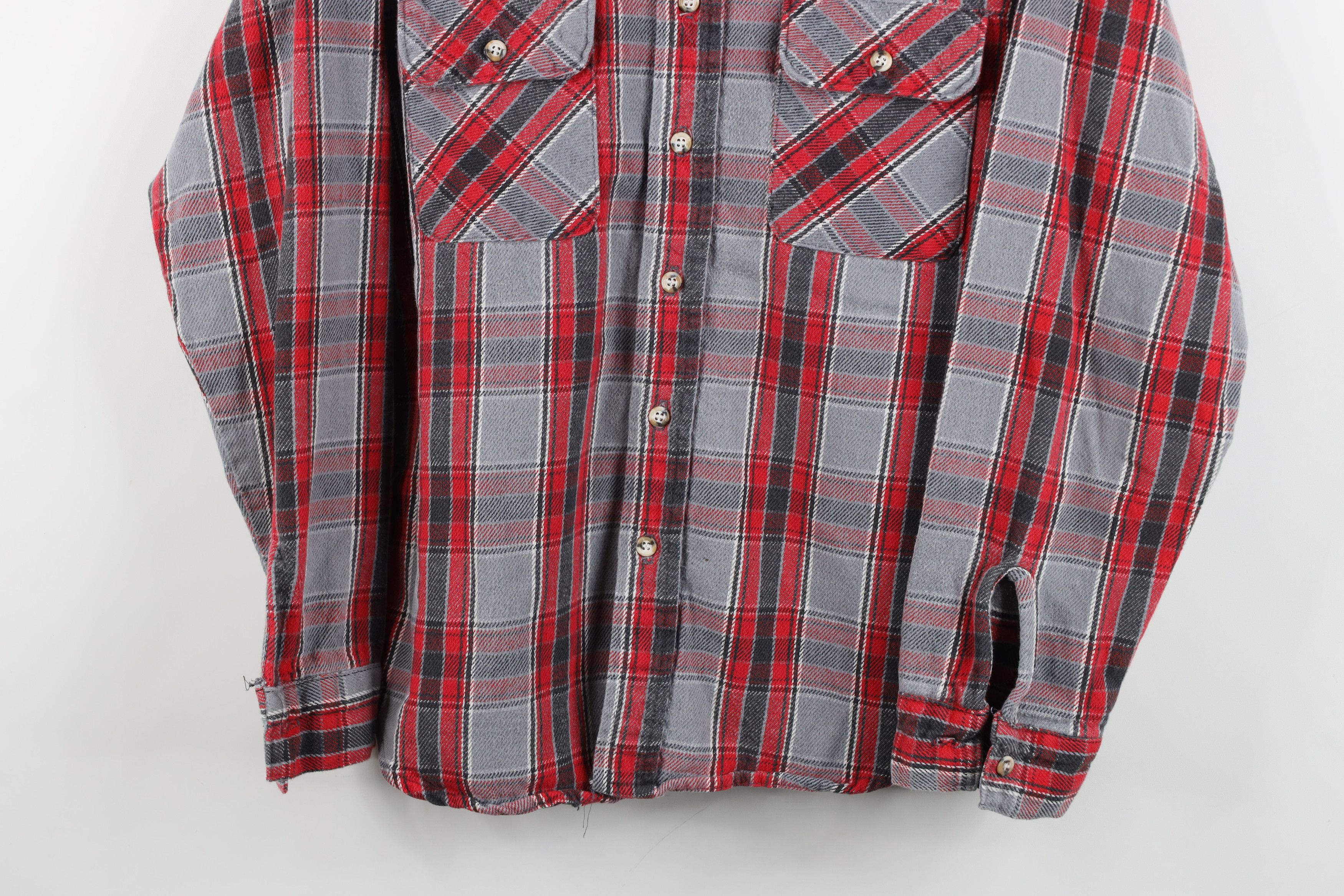 Vintage Vintage 70s 80s Streetwear Heavyweight Flannel Button Shirt Size US L / EU 52-54 / 3 - 3 Thumbnail