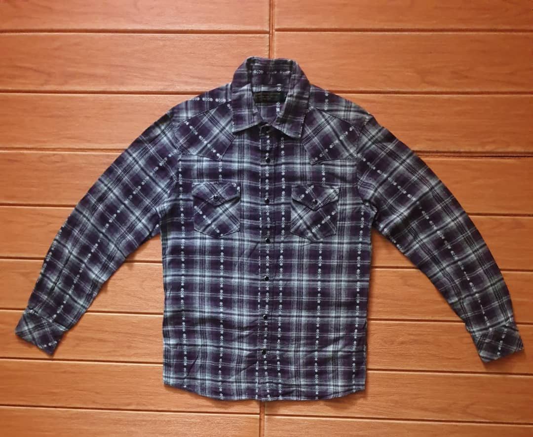 PPFM 💥Gilevans checkered purple inspired sugarcane western shirt Size US M / EU 48-50 / 2 - 1 Thumbnail