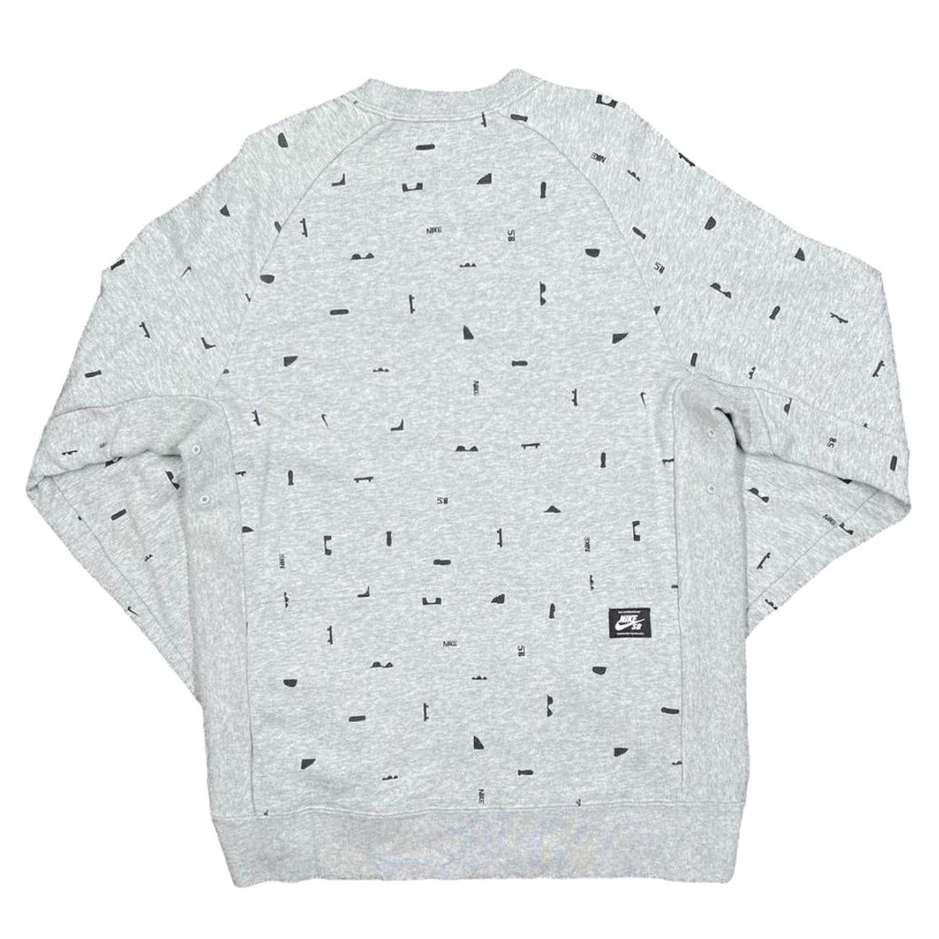 Nike Nike SB Skateboarding Spellout All-Over Print Crewneck Sweatshirt Mens M Grey Size US M / EU 48-50 / 2 - 2 Thumbnail
