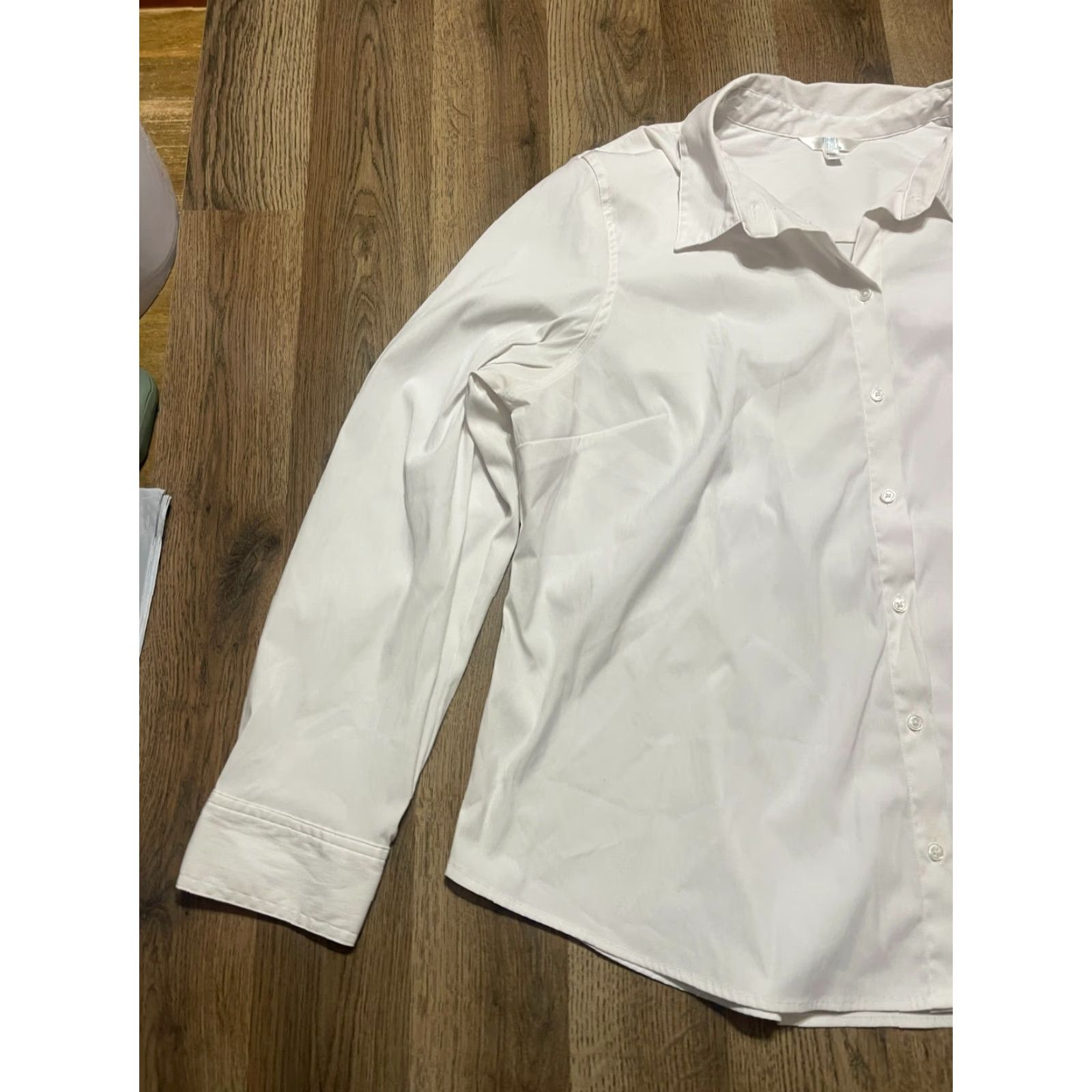 Vintage VINTAGE? No, Time & Tru Shirt Women's 3XL White Long Sleeve Button Up Blouse Shirt Size XXL / US 16-18 / IT 52-54 - 3 Thumbnail