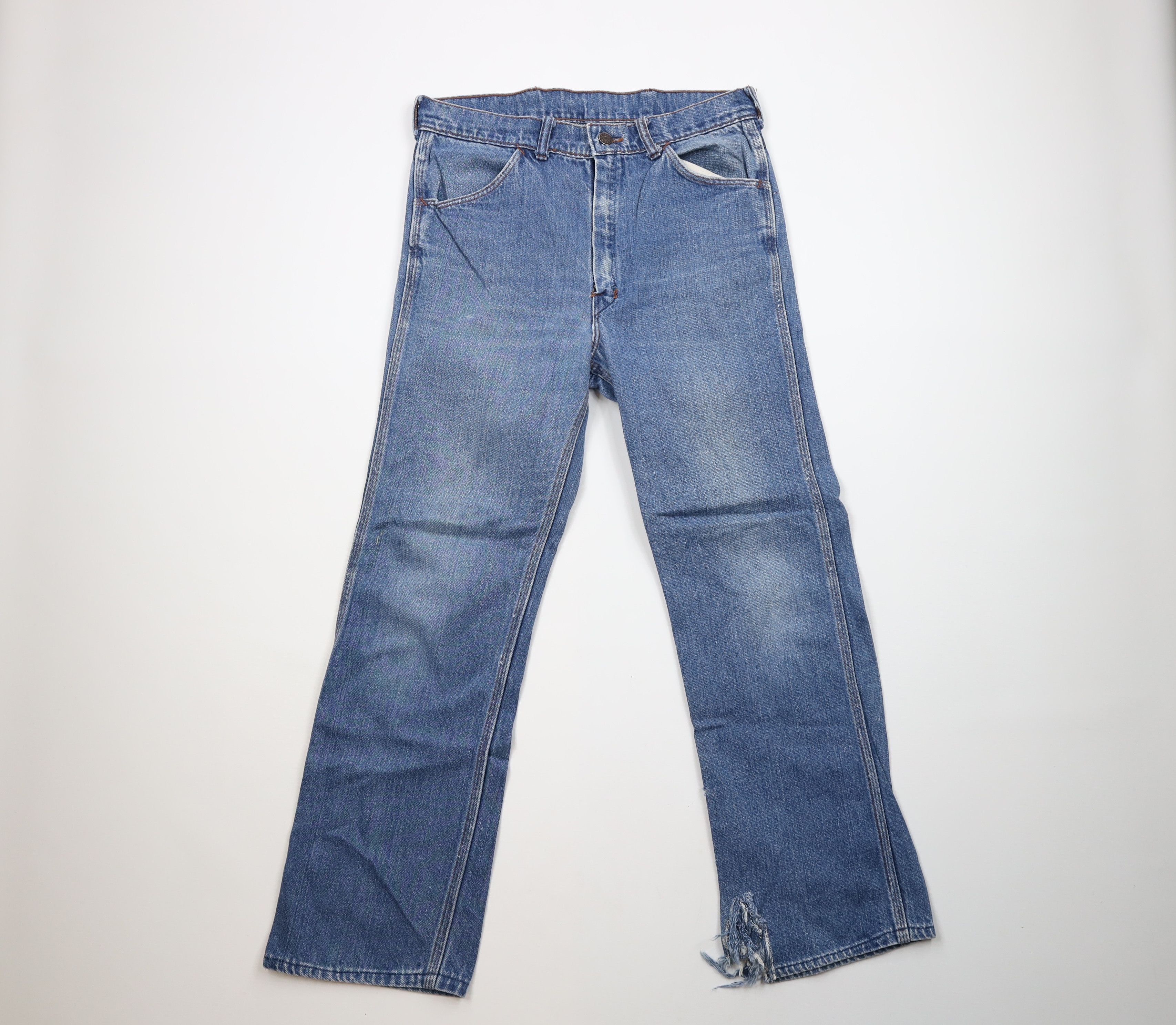 Vintage Vintage 70s Streetwear Wide Leg Bell Bottoms Jeans USA Size US 34 / EU 50 - 1 Thumbnail