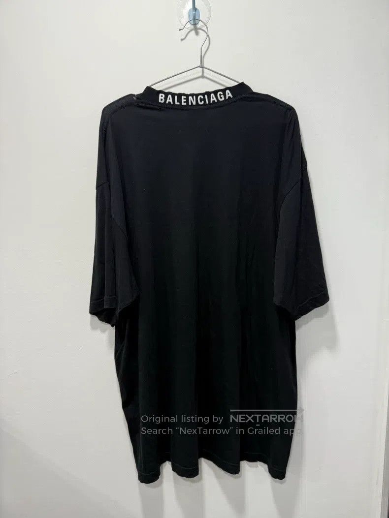 Balenciaga Balenciaga Collar Embroidered Logo Ripped Short Sleeve T-S Size US M / EU 48-50 / 2 - 2 Thumbnail