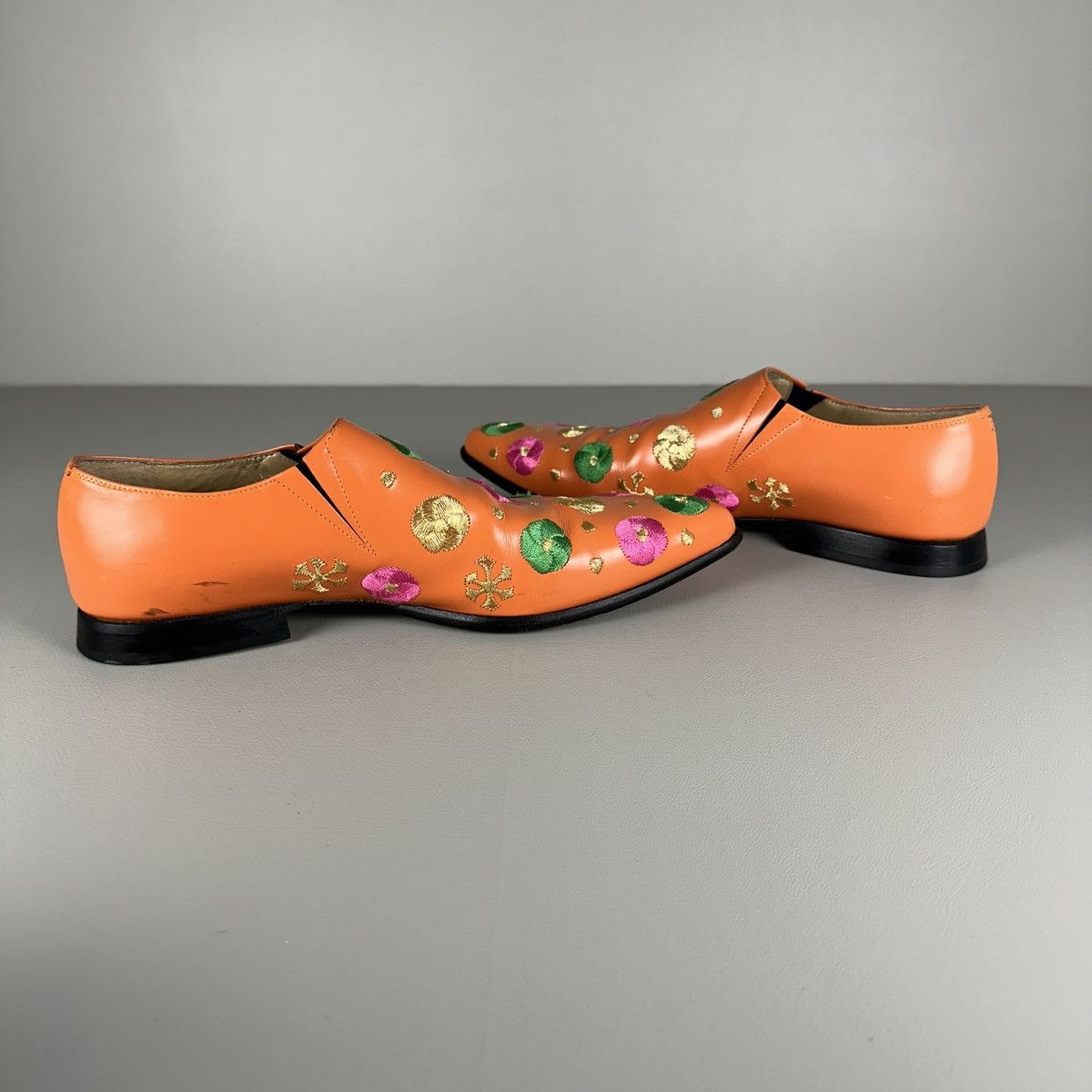 Comme des Garcons rare Comme des Garcons Embroidered Flowers Orange Loafers Size US 6.5 / IT 36.5 - 5 Thumbnail