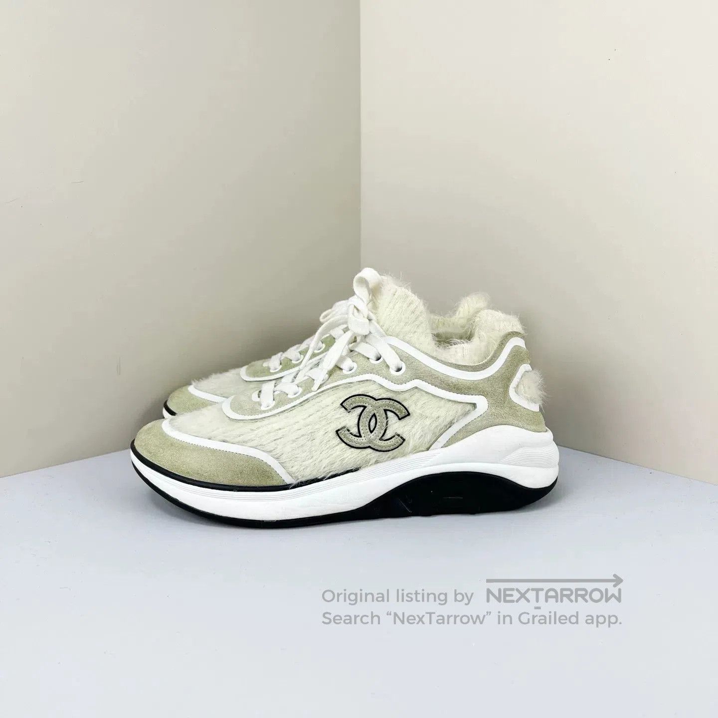 Chanel Chanel Double C Plush Knit Off-White Casual Shoe. Size US 6.5 / IT 36.5 - 1 Thumbnail