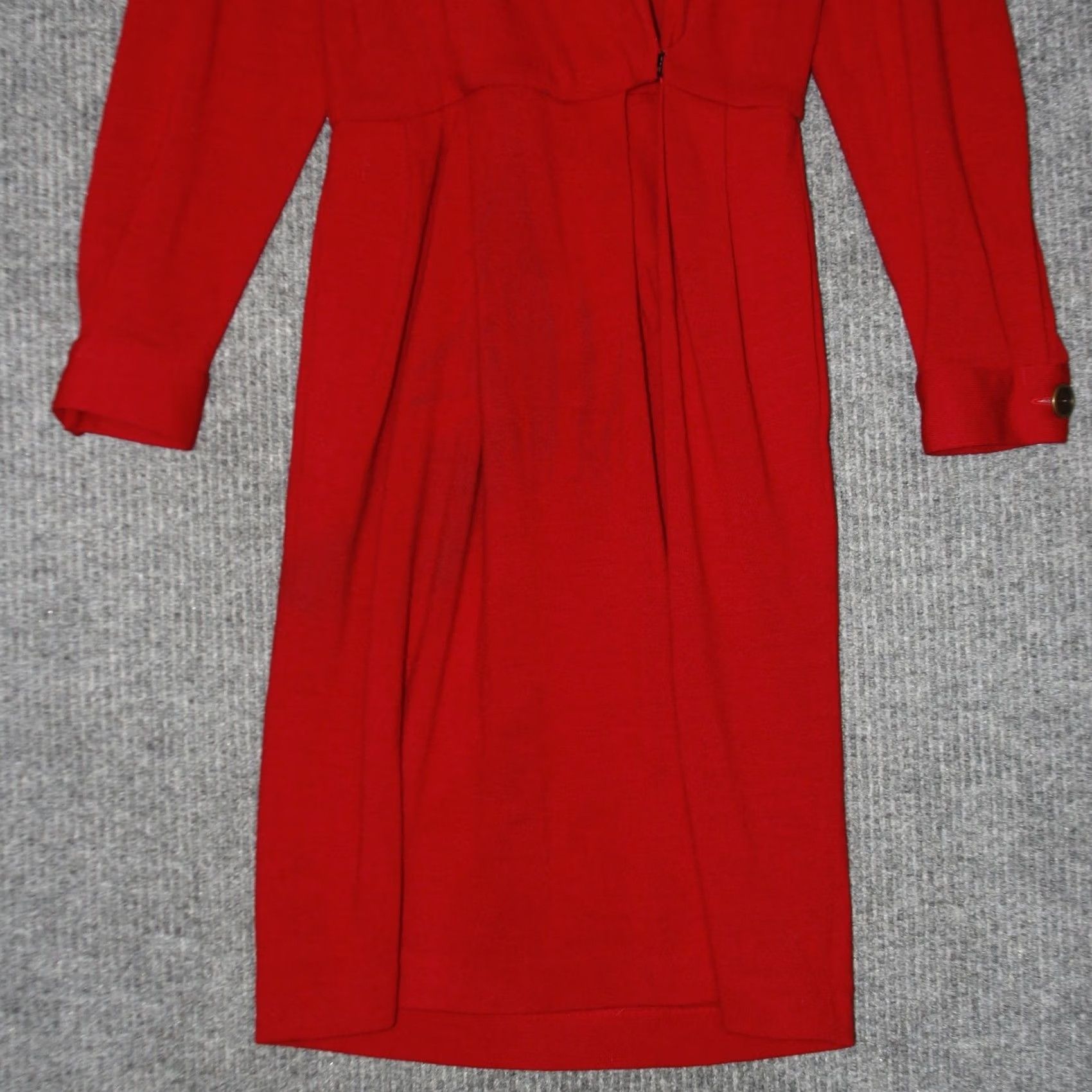 Vintage VINTAGE Neiman Marcus Gillian Coat Dress Size 12 Red 100% Wool Women's Size XL / US 12-14 / IT 48-50 - 2 Thumbnail