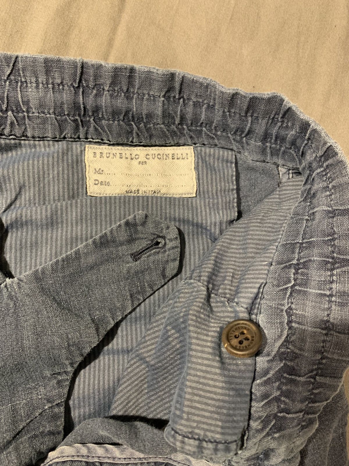 Brunello Cucinelli Brunello Cuccinelli Blue Linen Shorts Size US 35 - 3 Thumbnail