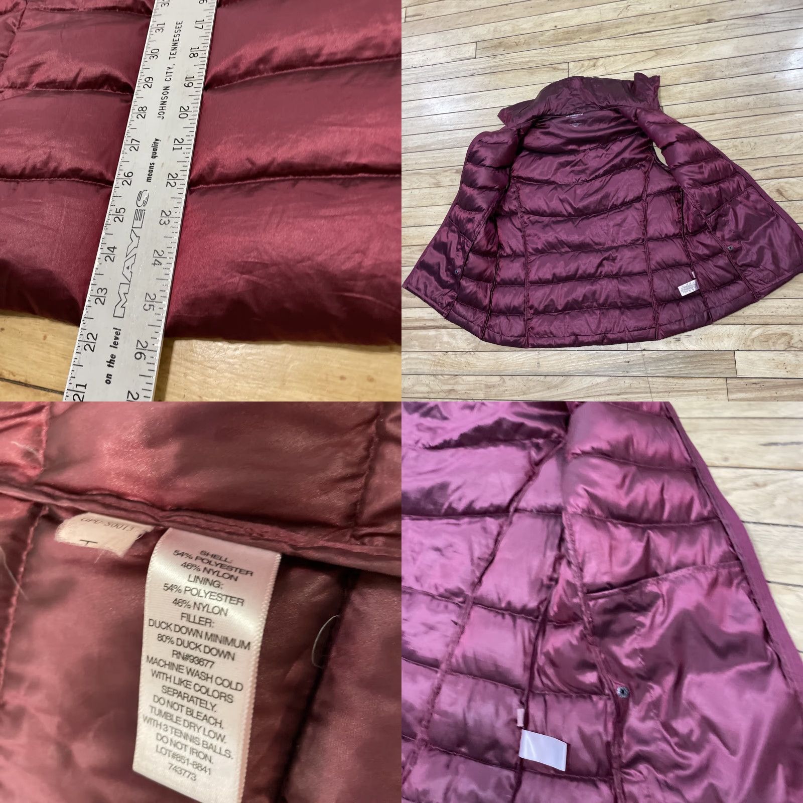 Liz Claiborne LIZ CLAIBORNE SPORT Down Puffer Vest Womens L Red Zip Snap Pockets Lightweight Casual Outdoor Holiday Runtime: Down Size L / US 10 / IT 46 - 9 Thumbnail