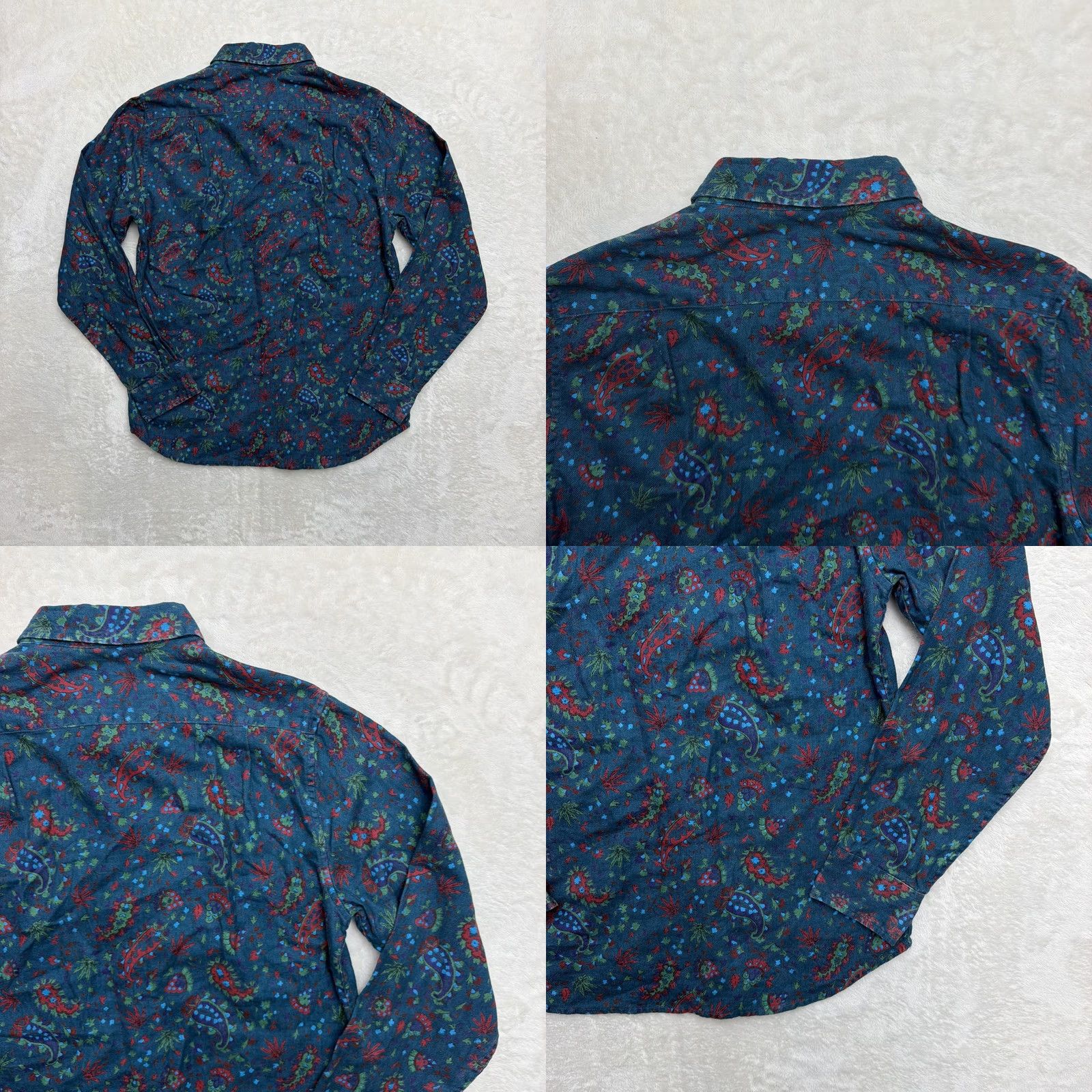 Obey OBEY Propaganda Shirt Mens Large Modern Fit Blue Paisley Button Up Long Sleeve Size US L / EU 52-54 / 3 - 8 Thumbnail