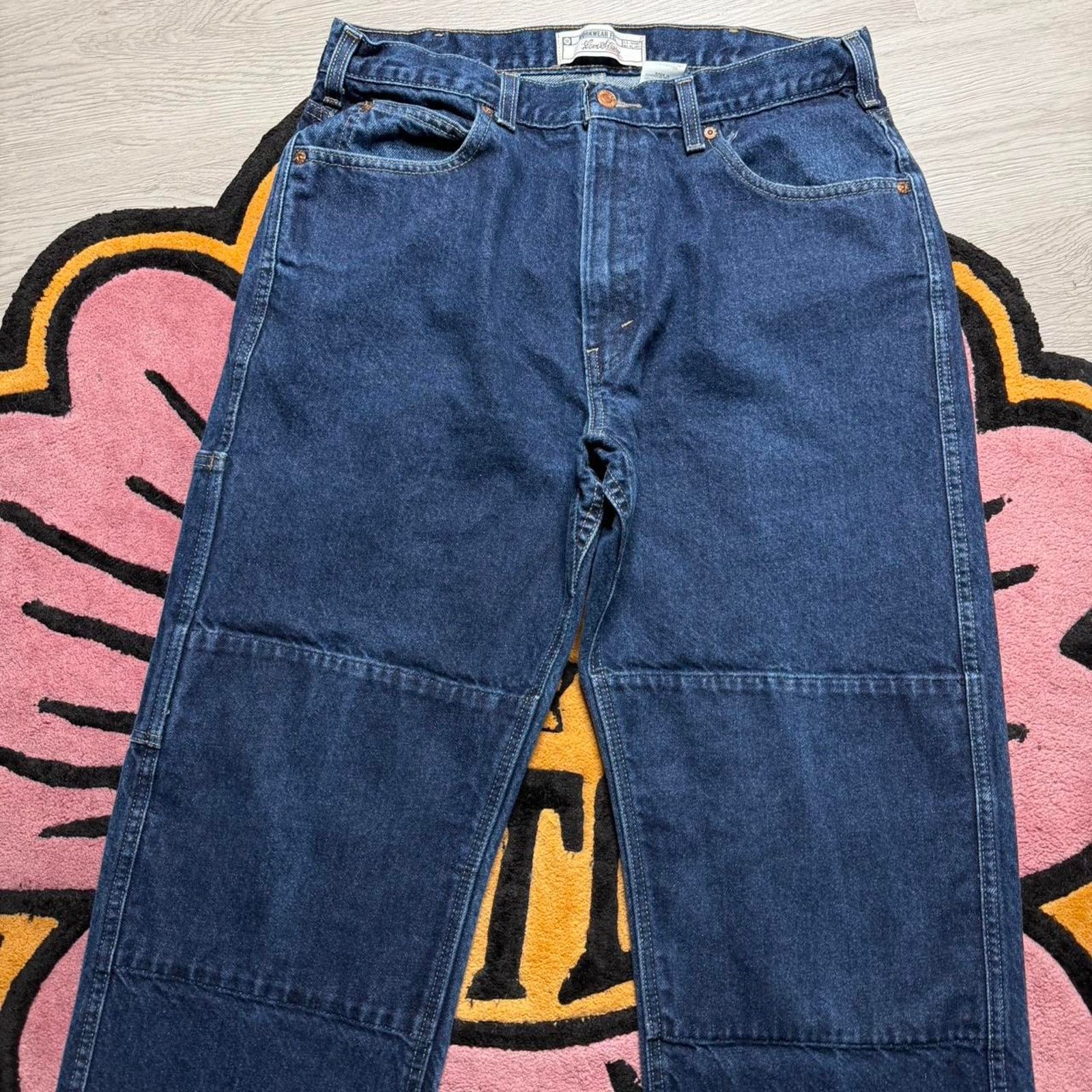 Levi's × Vintage Vintage Y2K Levi’s Strauss Workwear Double Knee Denim Jeans Size US 36 / EU 52 - 2 Thumbnail