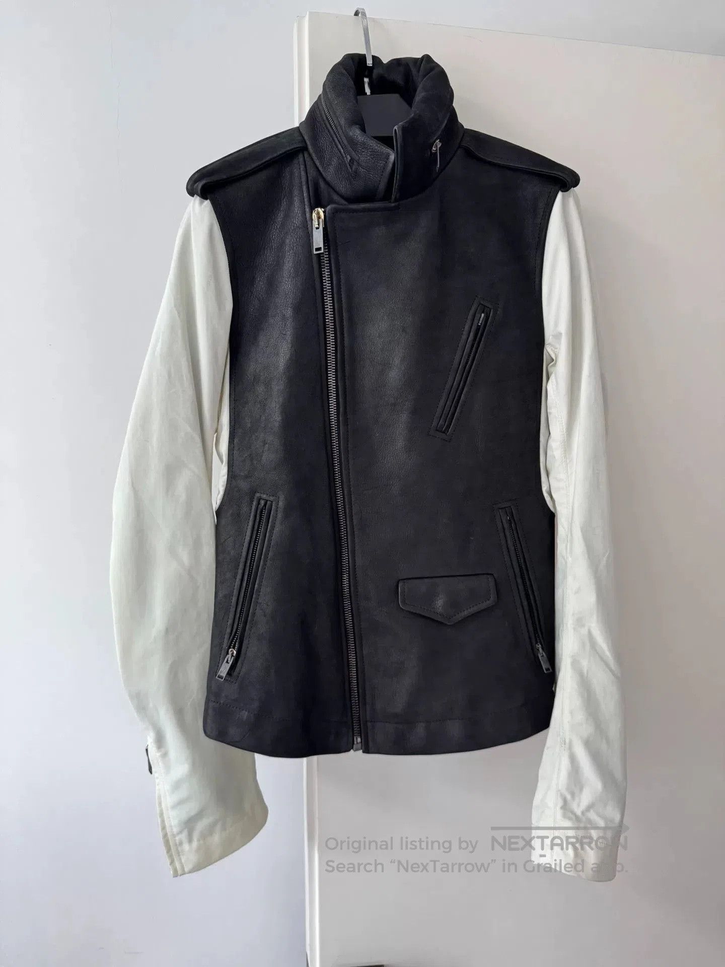 Rick Owens Rick Owens Spliced Sleeve Leather Jacket. Size US S / EU 44-46 / 1 - 1 Thumbnail