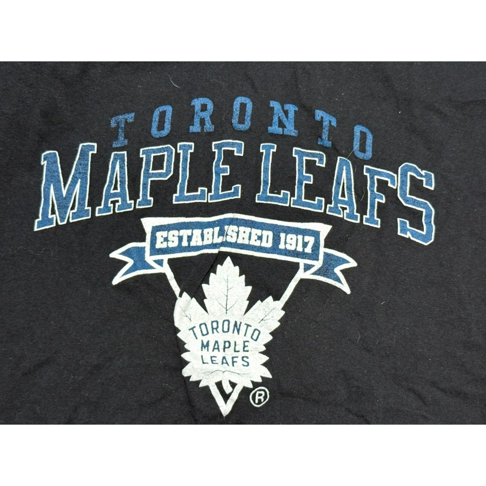 NHL NHL Hockey Shirt Men Large Blue White Black Toronto Maple Leaf Crew Neck Short Sleeve Cotton T-Shirt Size US L / EU 52-54 / 3 - 5 Thumbnail