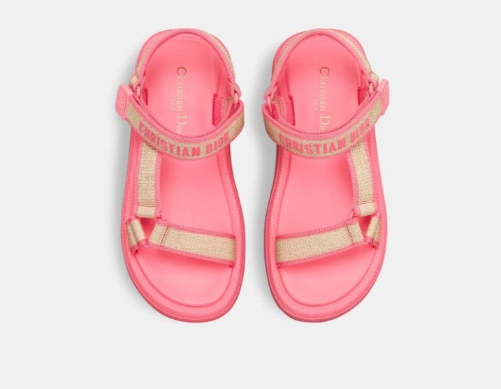 Dior o1w1db10425 KCO084E D-Wave Sandals in Natural & Candy Pink Size US 8 / IT 38 - 3 Thumbnail