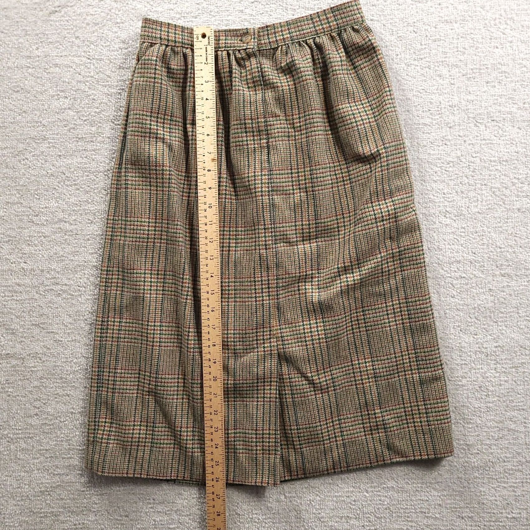 Jantzen VINTAGE JANTZEN Wool Pleated Plaid Skirt Womens Sz 10 USA Made Lined Front Slit Size 32" / US 10 / IT 46 - 5 Thumbnail