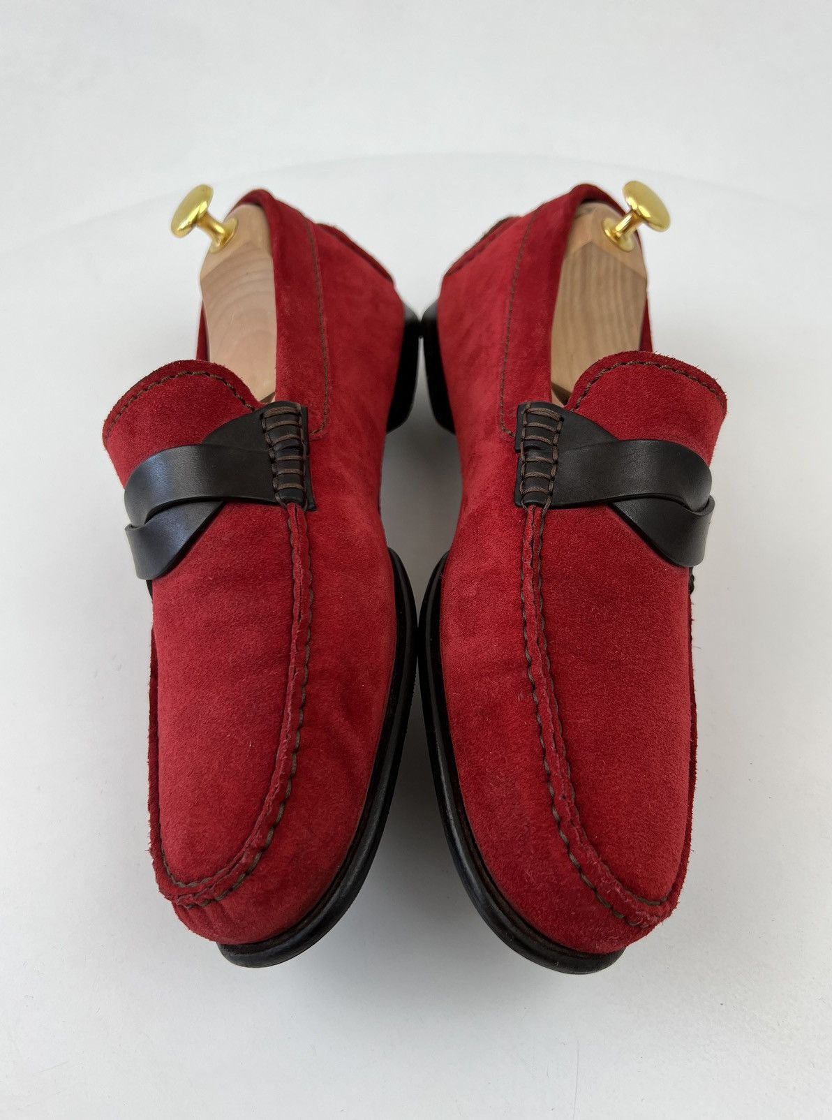 Tom Ford TOM FORD Loafers Suede Shoes Woven Strap Red Men’s Size US 8 / EU 41 - 7 Thumbnail