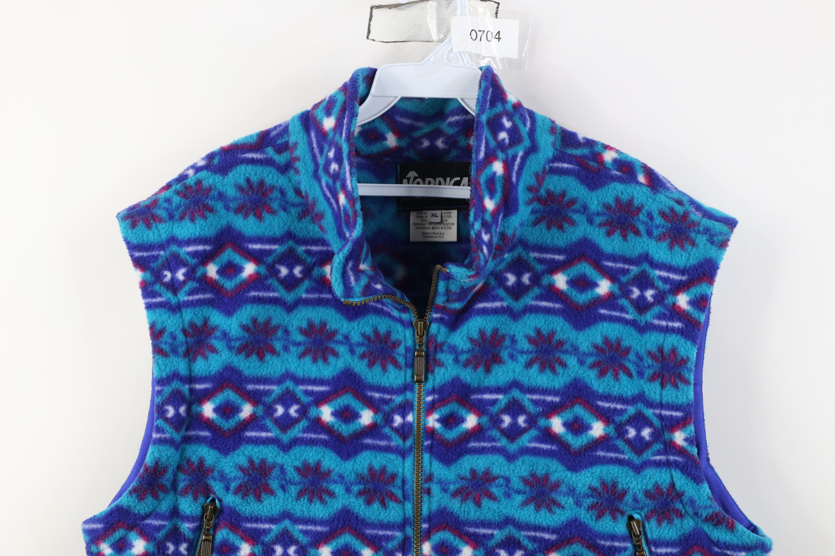 Vintage Vintage 90s Streetwear Fair Isle Fleece Vest Jacket USA Size XL / US 12-14 / IT 48-50 - 2 Thumbnail
