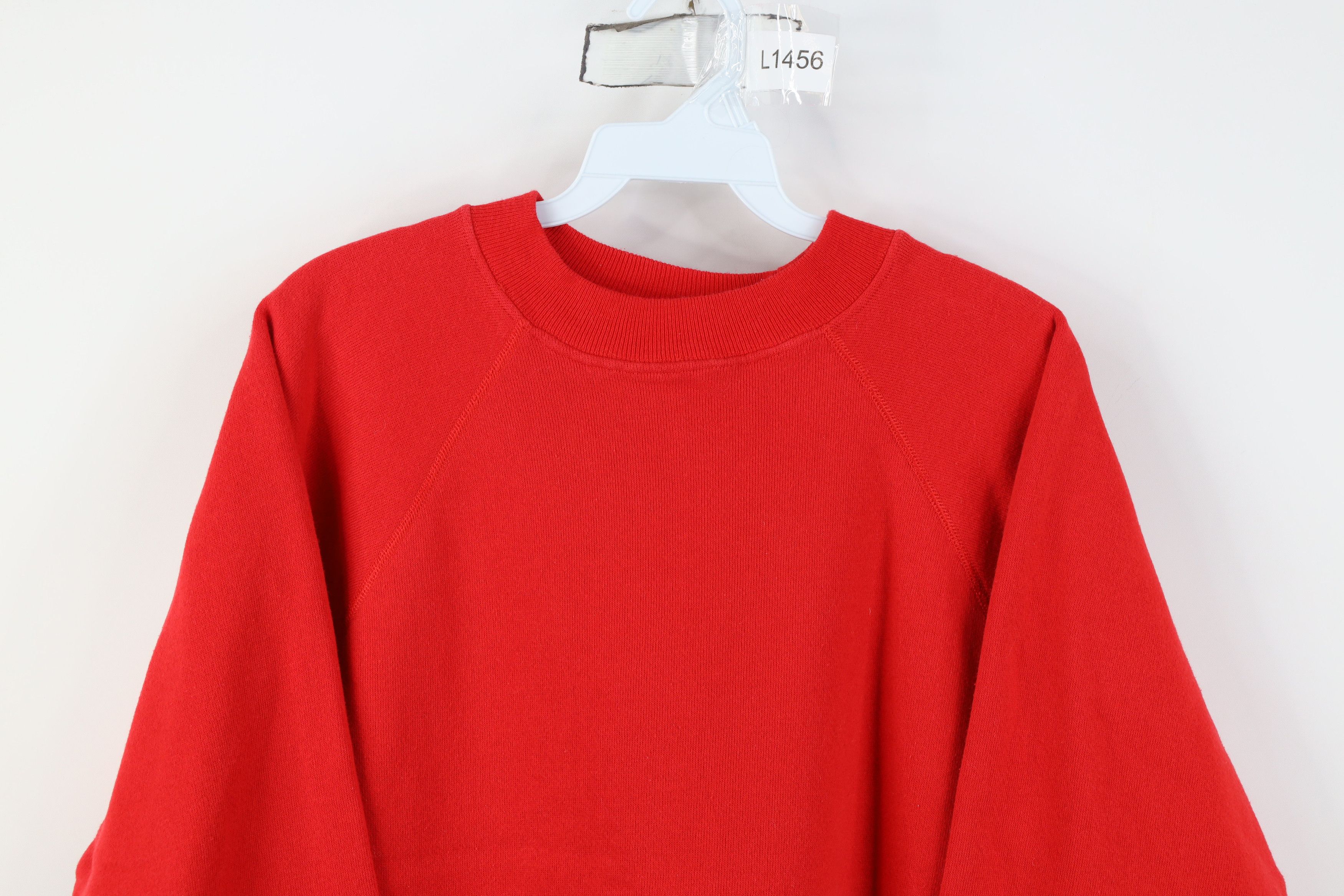 Hanes Vintage 80s Hanes Faded Blank Crewneck Sweatshirt Red USA Size US L / EU 52-54 / 3 - 2 Thumbnail
