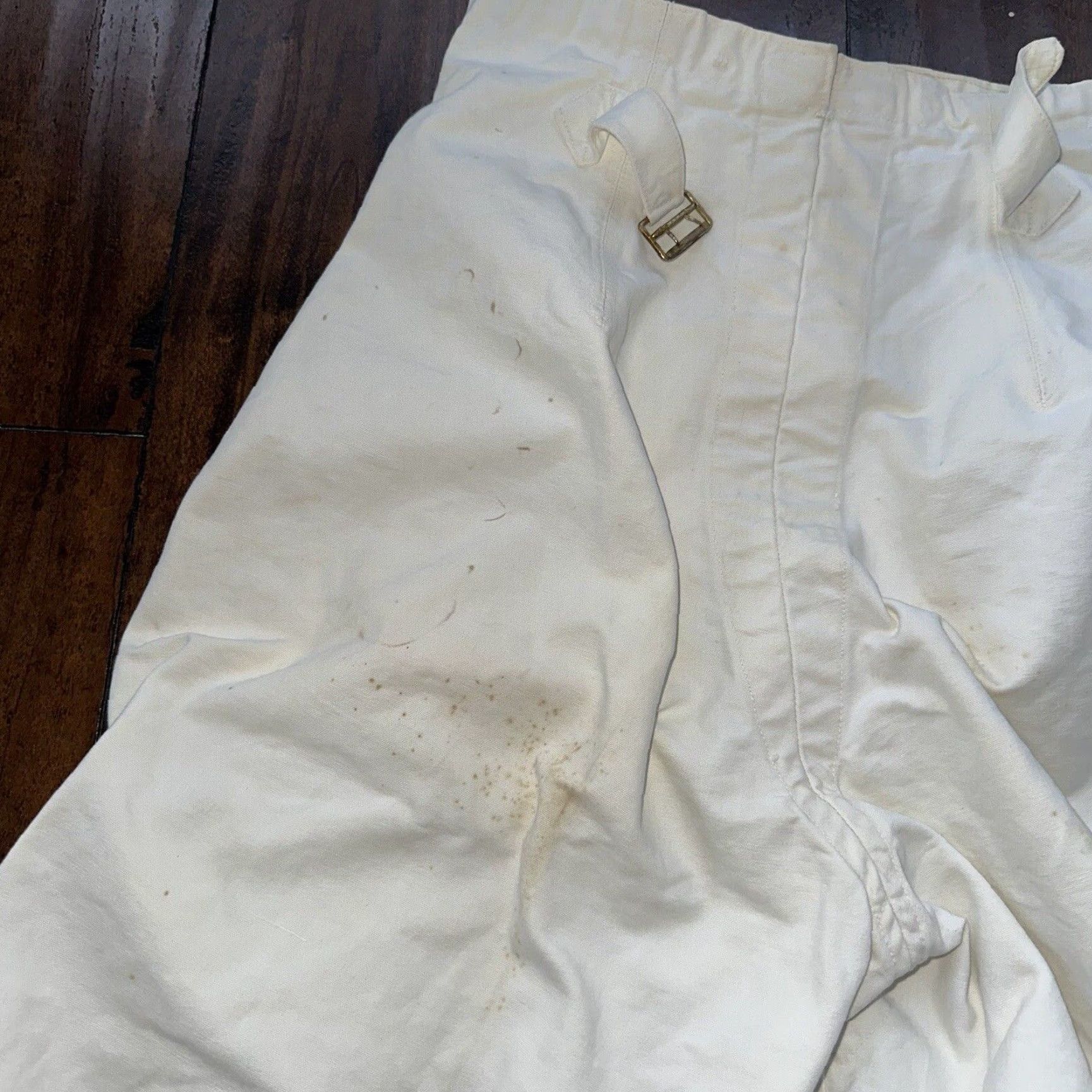 Vintage VINTAGE 1920s White Buckle Back Work Pants Cotton Navy USMA 28x31 Regular Mens 1920s Era Edwar dian Union Made Trusted Vintage Shop Size US 26 / EU 42 - 4 Thumbnail