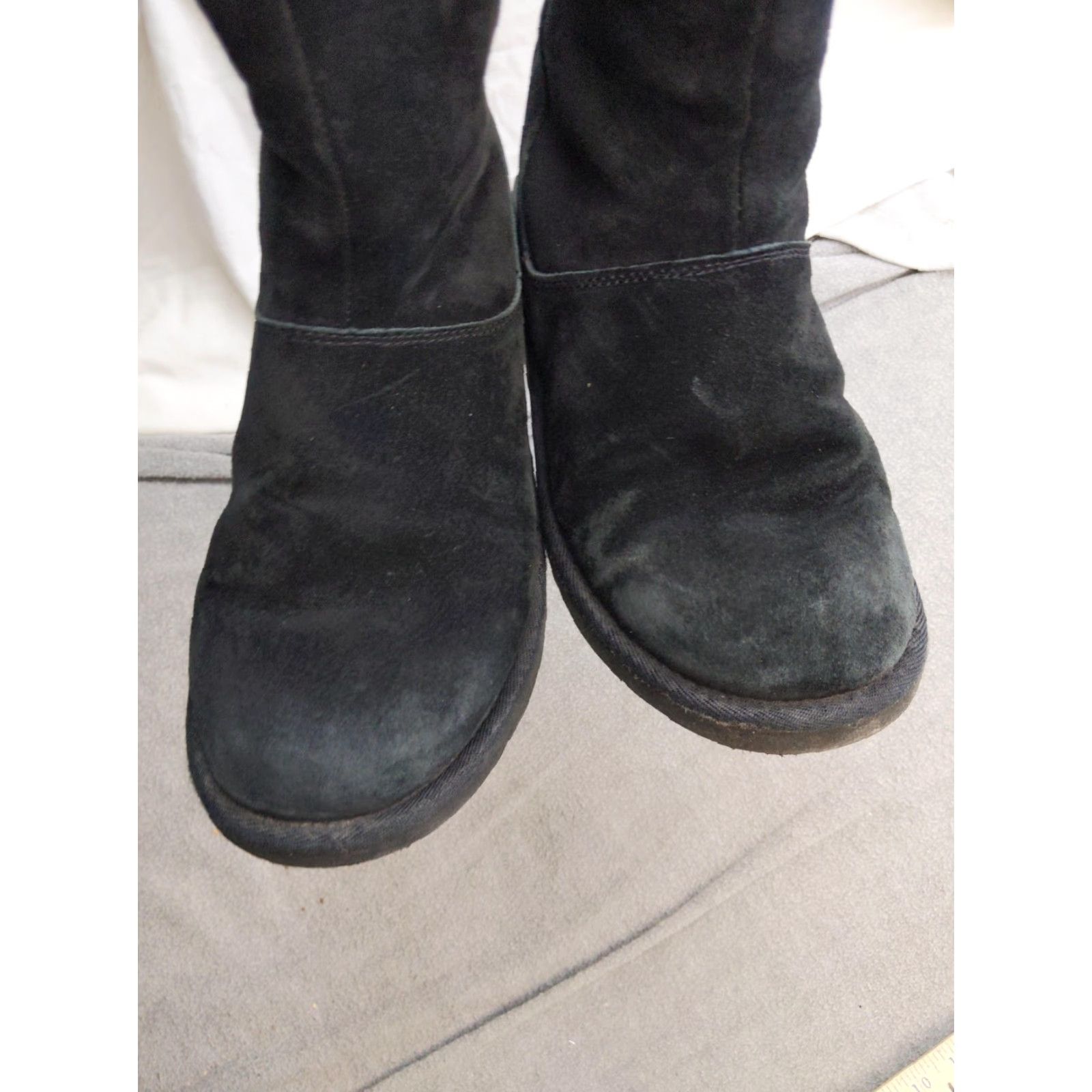 Ugg UGG Knightsbridge Boots Womens 9 Black Leather Shearling Lined Zip Mid Calf Size US 9 / IT 39 - 5 Thumbnail