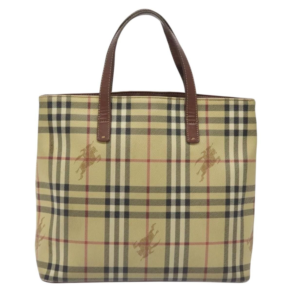 Burberry Burberry Top Handle Tote Haymarket Coated Canvas Size ONE SIZE - 1 Thumbnail