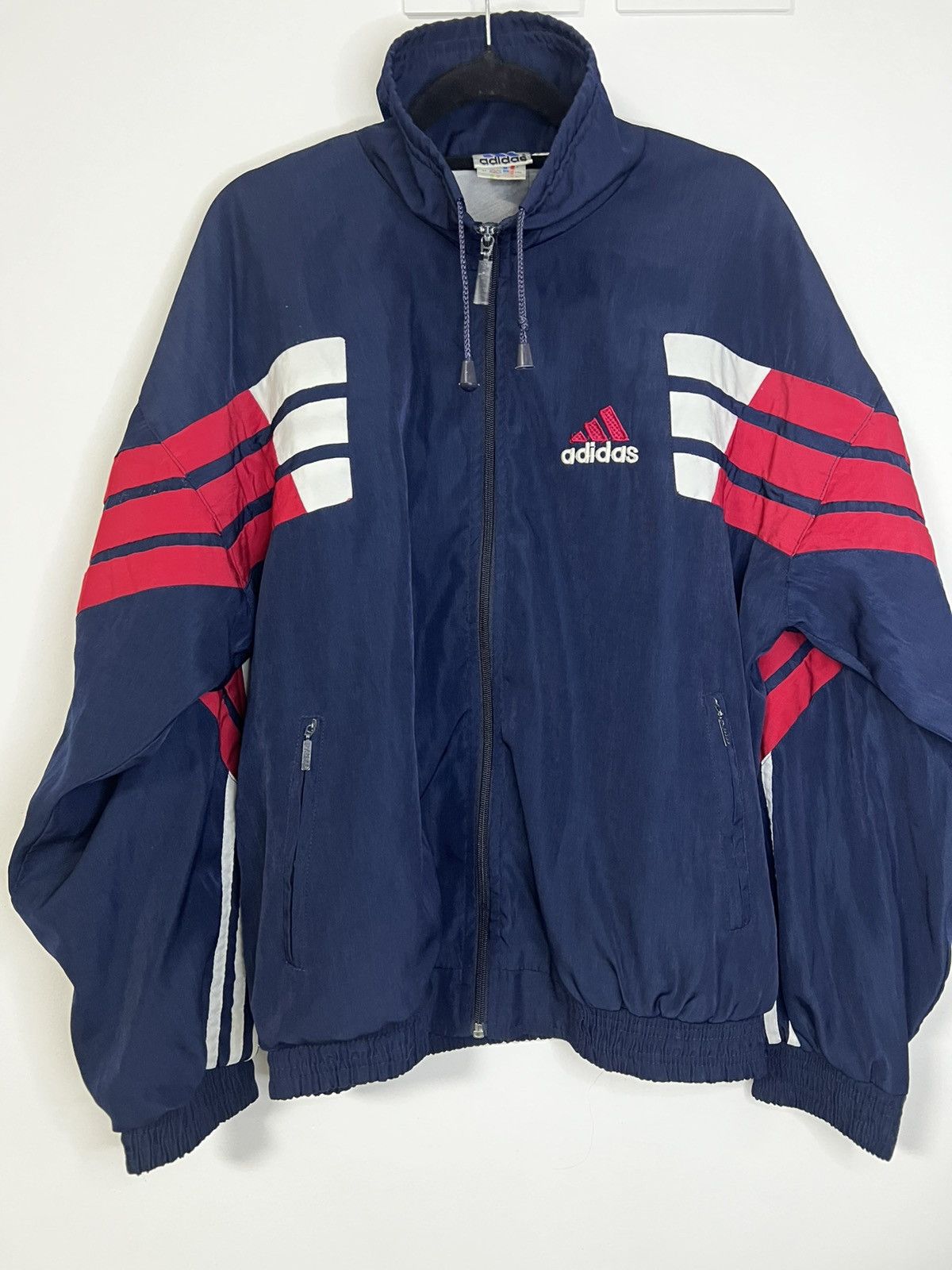Adidas Adidas windbreaker jacket L blue red vintage Size US L / EU 52-54 / 3 - 2 Thumbnail