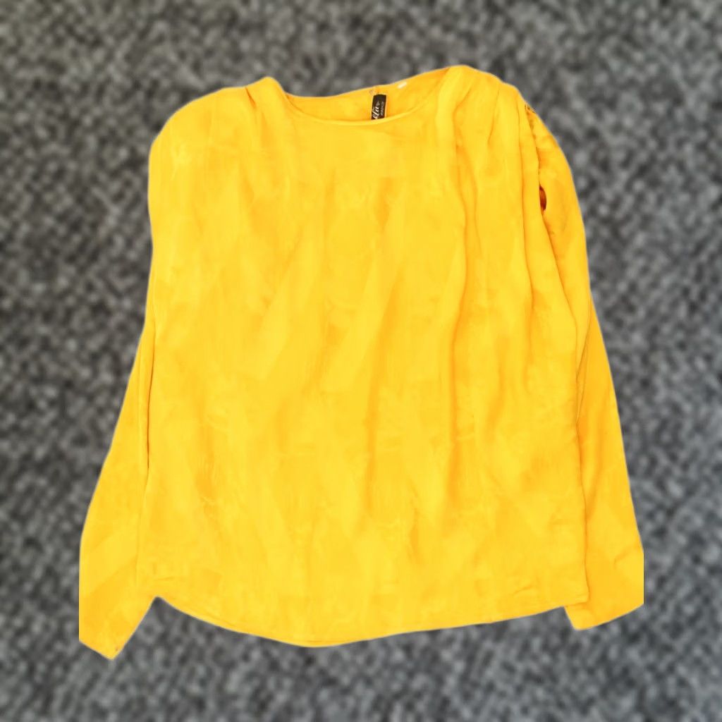 Vintage VINTAGE Womens Blouse Top Yellow Large IT 46 Size L / US 10 / IT 46 - 1 Thumbnail