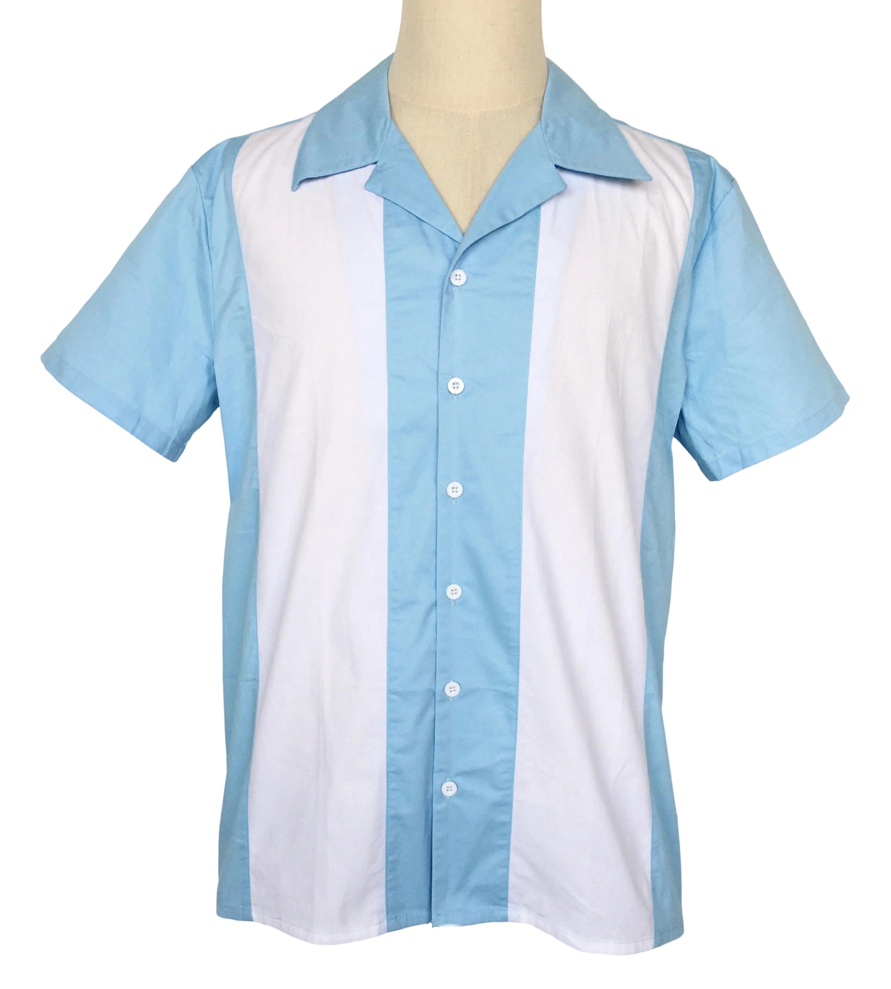 Other Retro Two-tone Men Shirt Solid Casual Shirt Lightblue Size US XXL / EU 58 / 5 - 1 Thumbnail