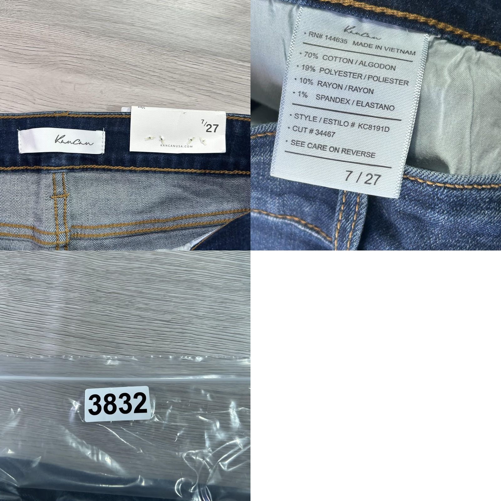 Vintage VINTAGE KanCan Jeans Womens 7 27 Blue Distressed Leopard Patch Ankle Skinny Mid Rise Stretch Size 28" / US 6 / IT 42 - 9 Thumbnail