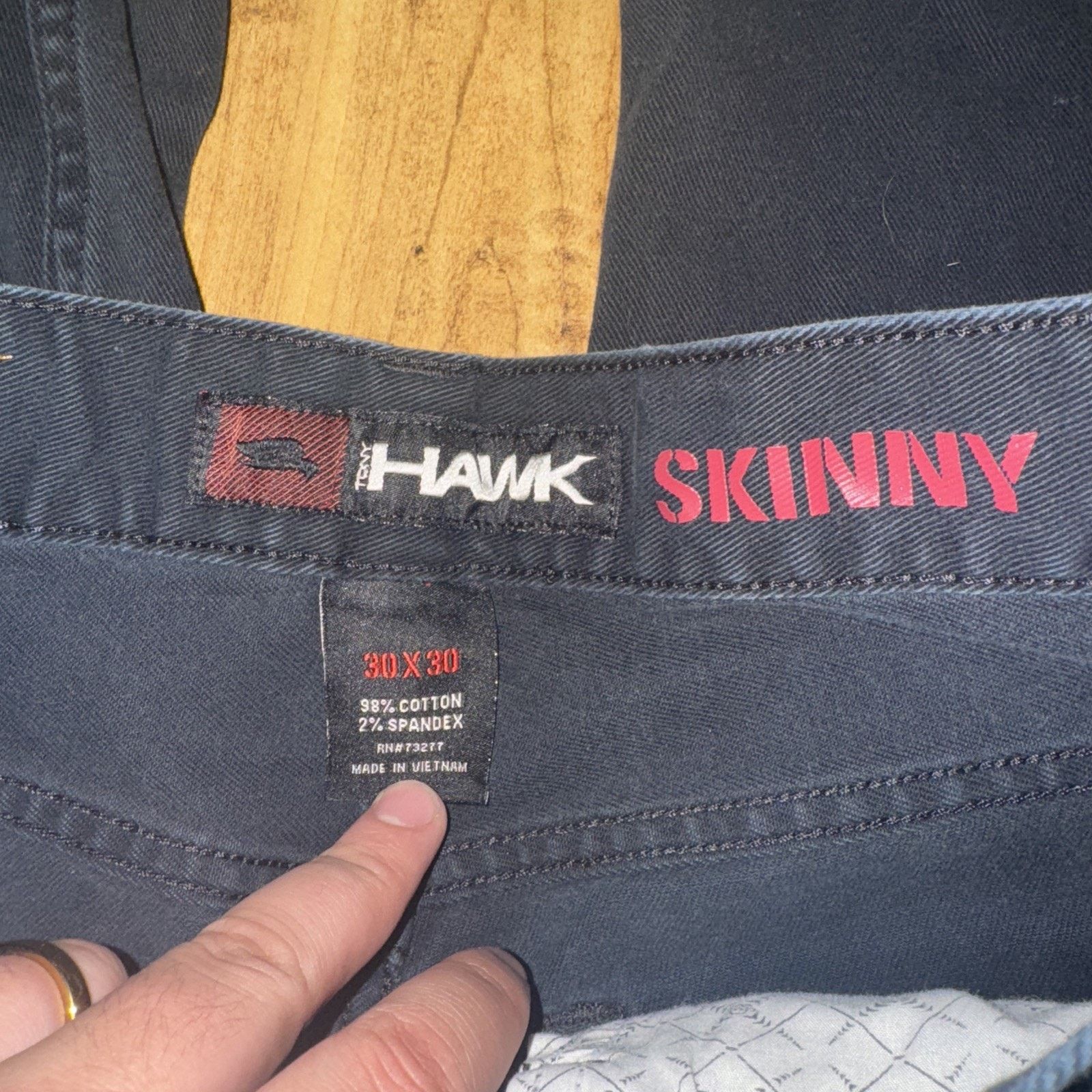Hawk × Vintage Hawk Skinny Jeans Black 30x30 Tony Hawk Skateboarding Size US 30 / EU 46 - 4 Thumbnail