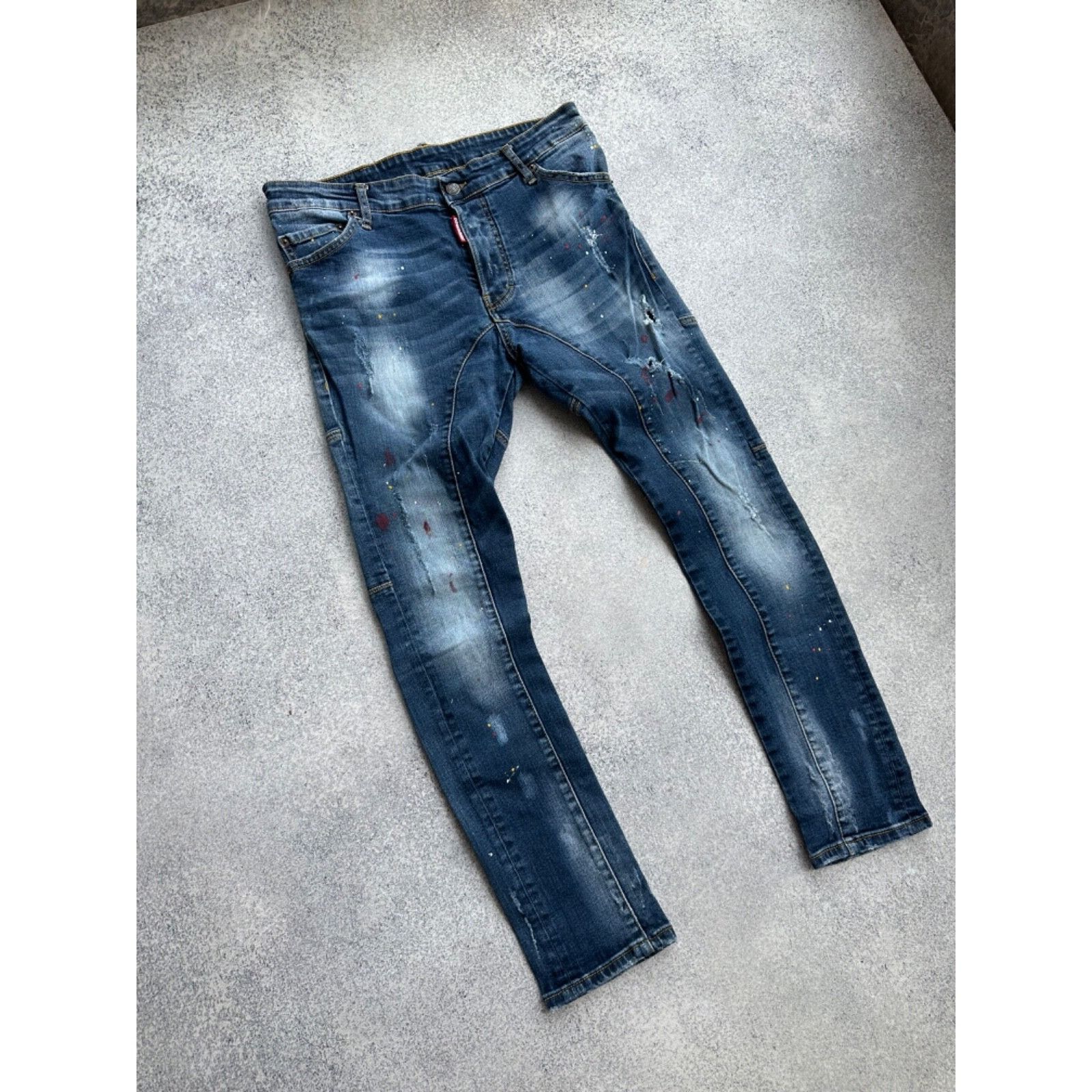 Dsquared2 Dsquared2 Distressed Painted Style Slim Jeans Size US 30 / EU 46 - 2 Thumbnail