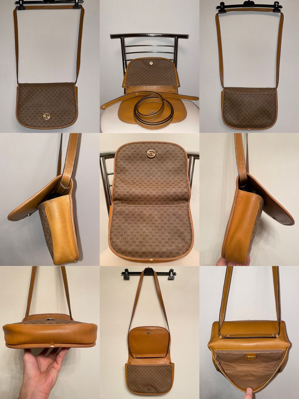 Designer × Gucci × Paolo Gucci RARE VTG 60's Supreme GG Monogram Guccissima Leather Cross-body Shoulder Bag Size ONE SIZE - 13 Thumbnail