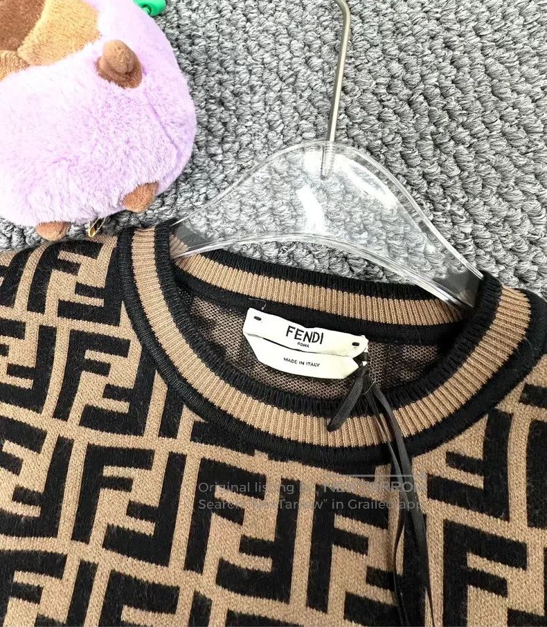 Fendi Fendi Brown Monogram Logo Knit Short Sleeve Size XXS / US 00 / IT 34 - 3 Thumbnail