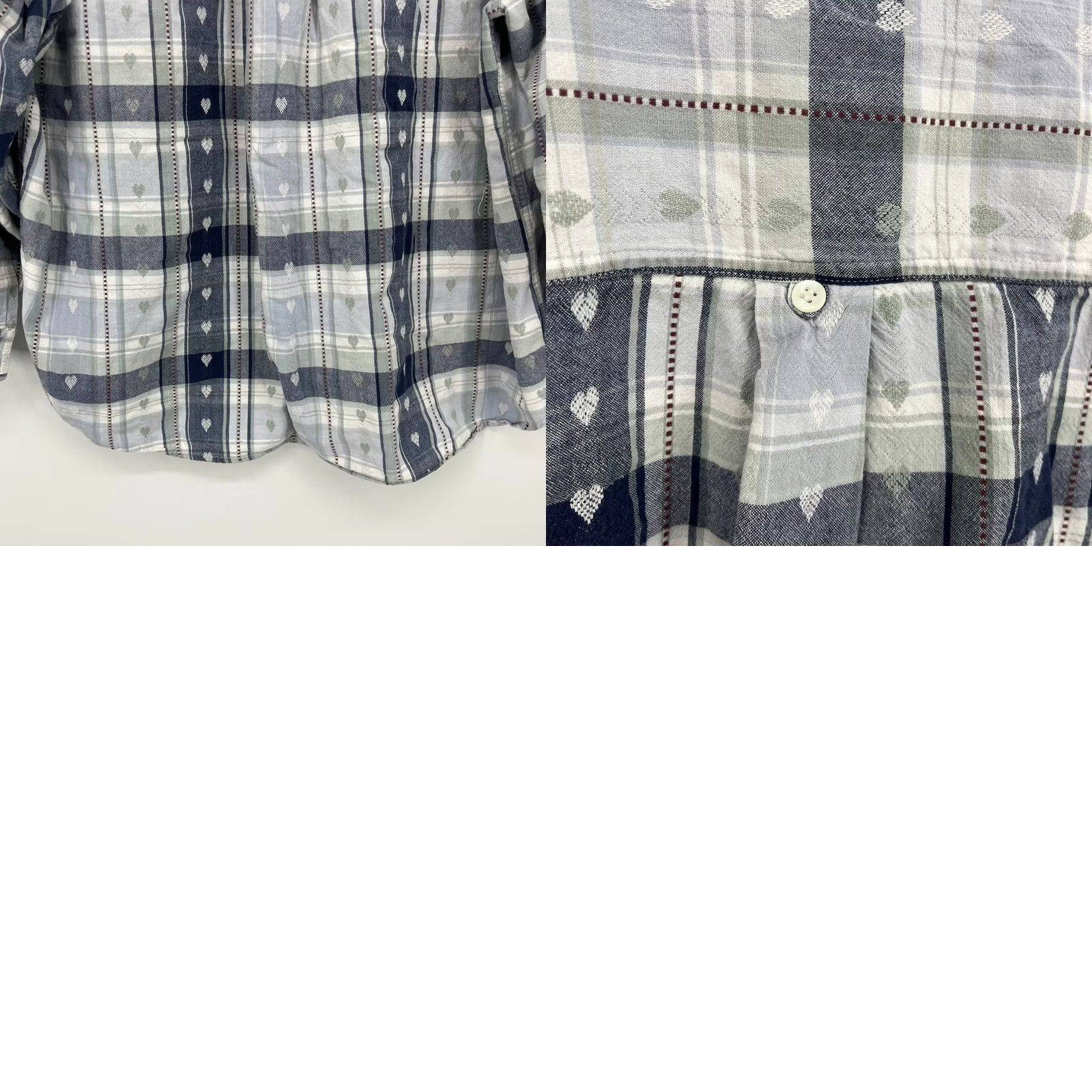 Vintage CST Blues Button-Up Shirt Womens 2X Blue Plaid Cotton Long Sleeve Size XXL / US 16-18 / IT 52-54 - 8 Thumbnail