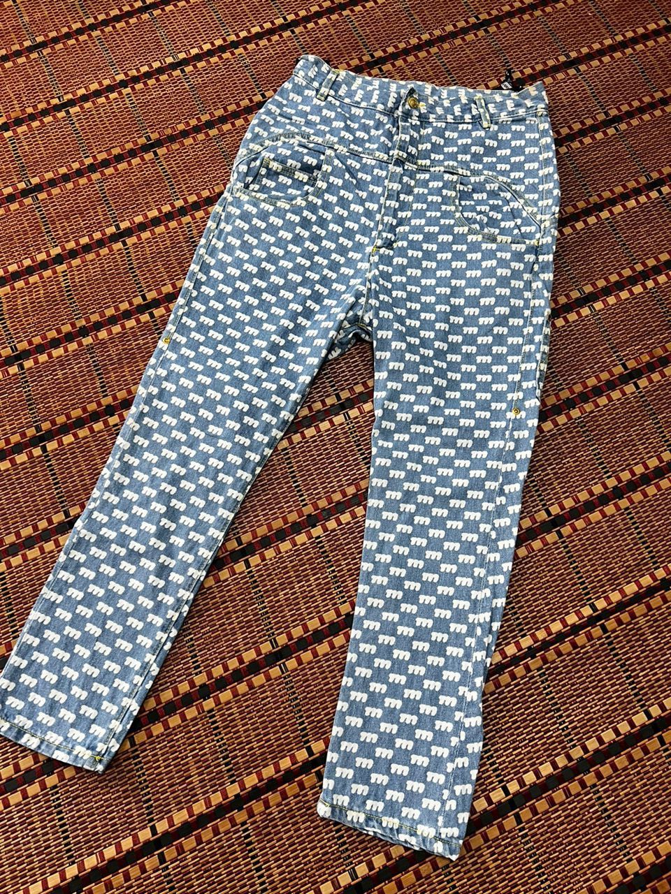 Issey Miyake × mercibeaucoup Issey Miyake Mercibeaucop Full Print Denim Jeans Size US 29 - 6 Thumbnail