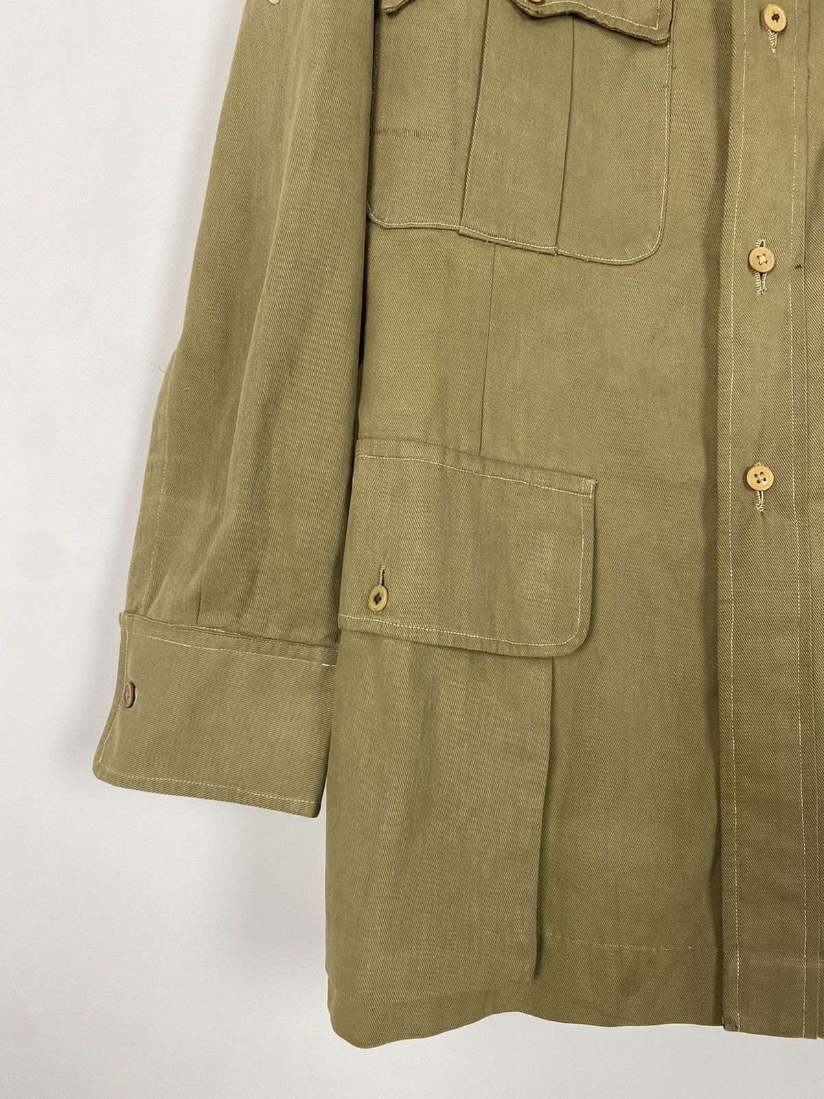 Vintage 1940s Vintage WW2 RAF British Air Force Drill Bush Jacket Size US S / EU 44-46 / 1 - 9 Thumbnail