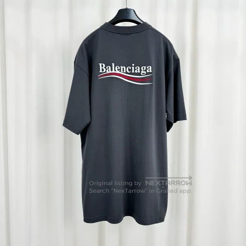 Balenciaga Balenciaga Black and Grey Embroidered Coke Short Sleeve Size US XS / EU 42 / 0 - 2 Thumbnail