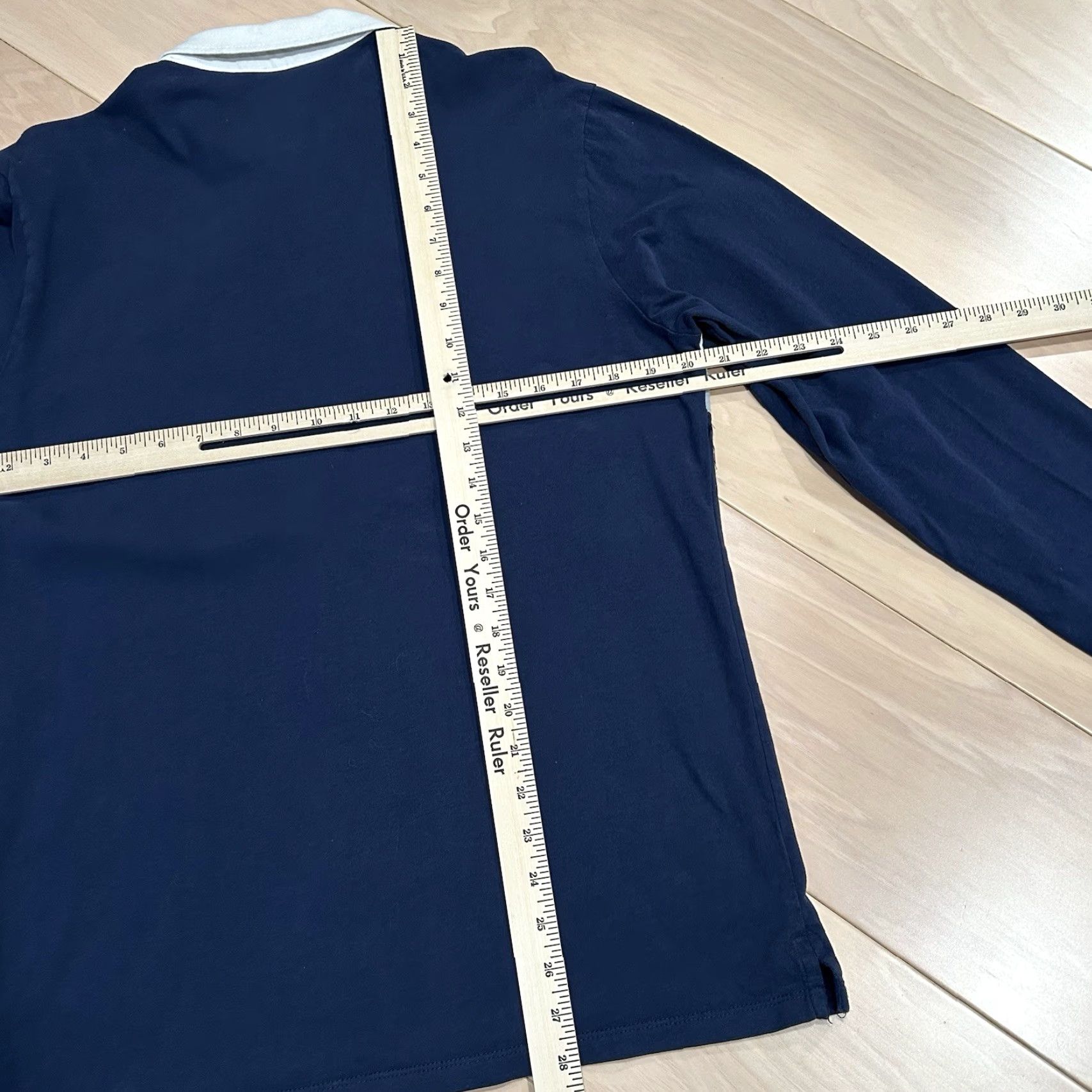 Marine Layer VINTAGE Marine Layer Navy Rugby Polo Shirt Long Sleeve Stain Men’s M/L Navy, Blue Knit Cotton Polo Shirt Rugby Shirt Mens M/L Size US M / EU 48-50 / 2 - 5 Thumbnail