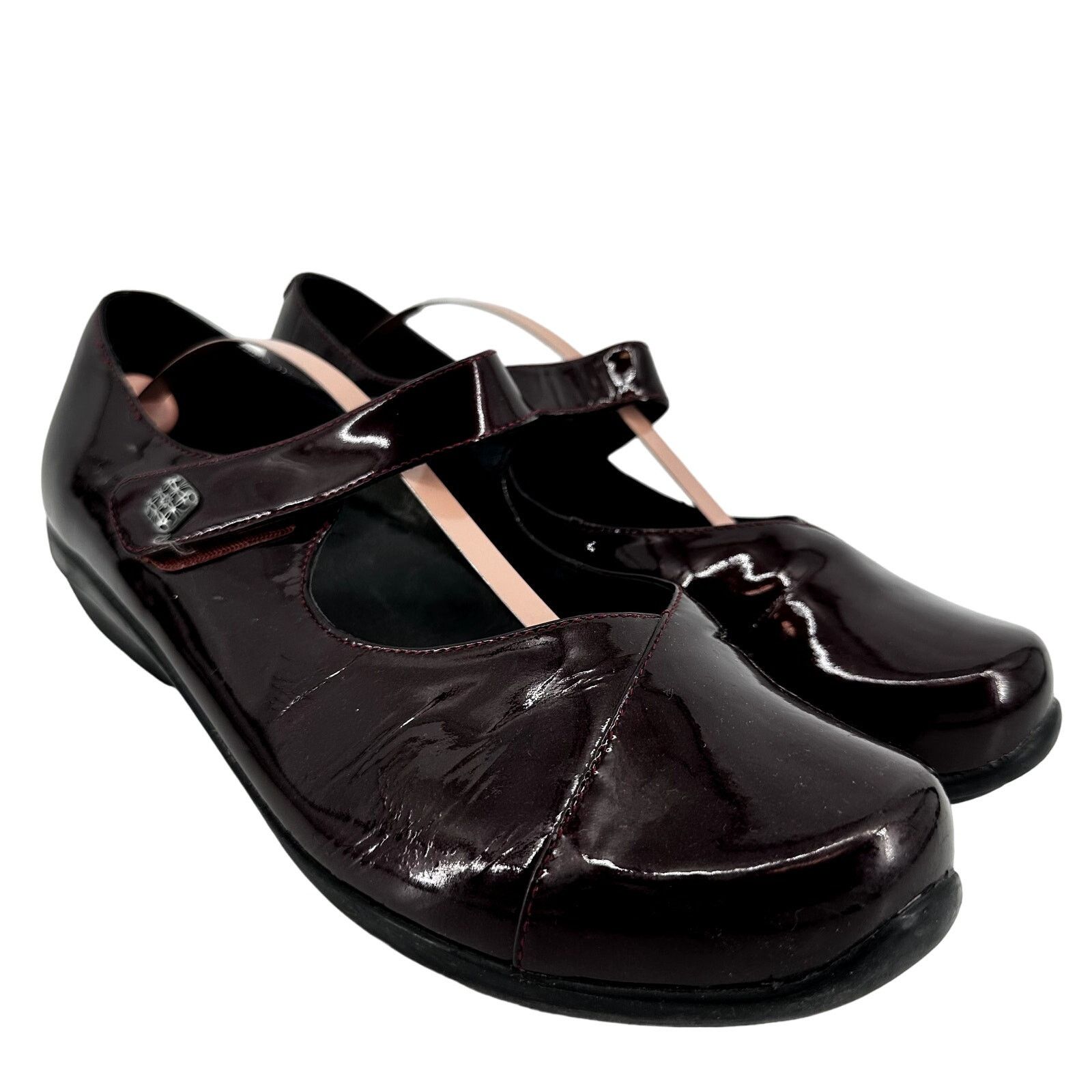Dansko Dansko Opal Patent Mary Jane Flat Leather Black Cherry 10 Size US 10 / IT 40 - 2 Thumbnail