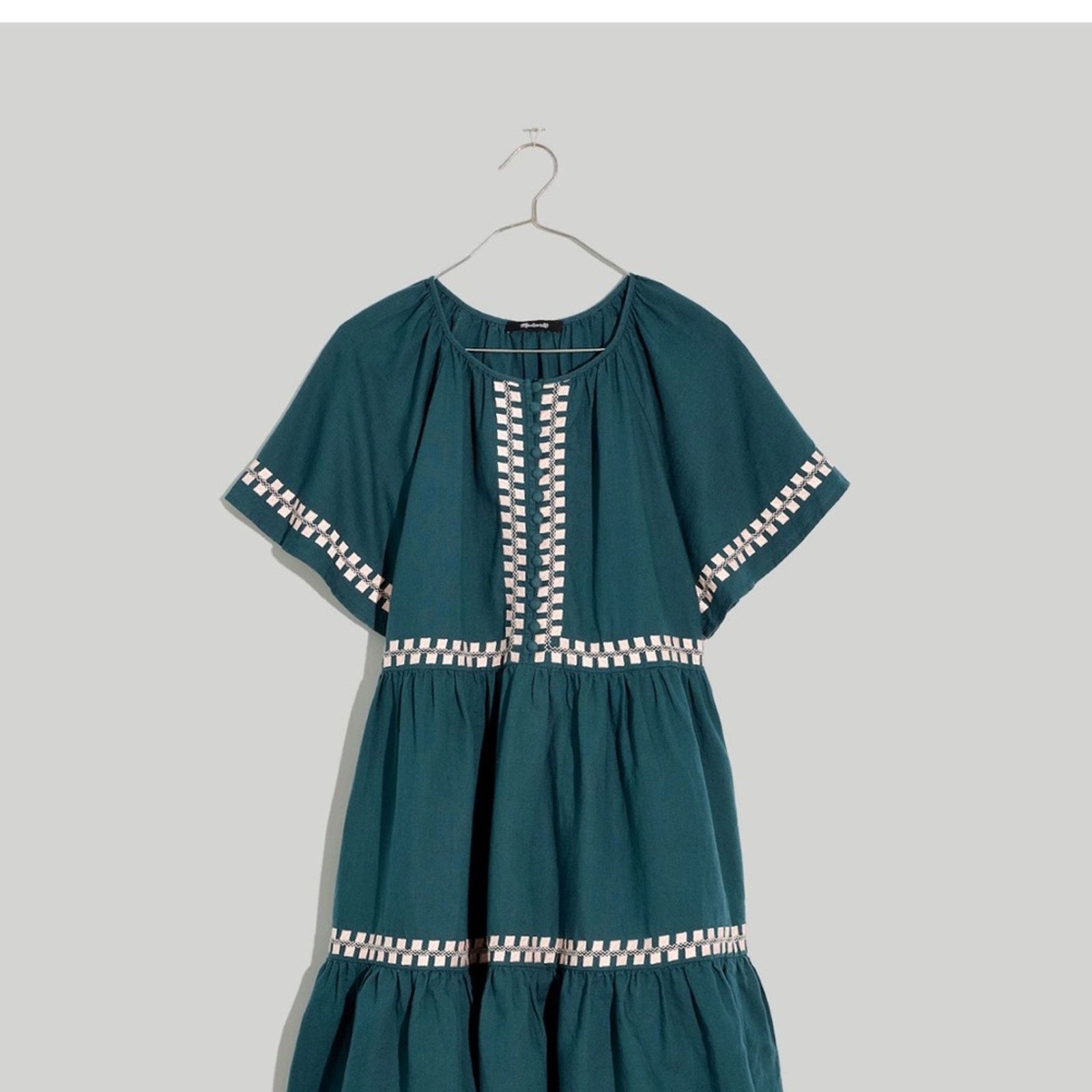 Madewell NWT Madewell NWT Linen Blend Flutter Sleeve Mini Dress Size XXS / US 00 / IT 34 - 5 Thumbnail