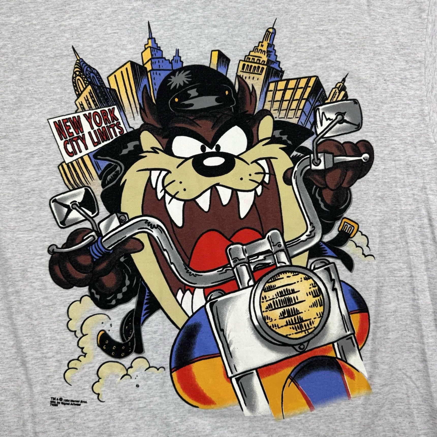 Vintage Vintage Signal Taz Motorcycle Biker T-Shirt Adult XL Gray Graphic Print 90s Cartoon Men Size US XL / EU 56 / 4 - 2 Thumbnail