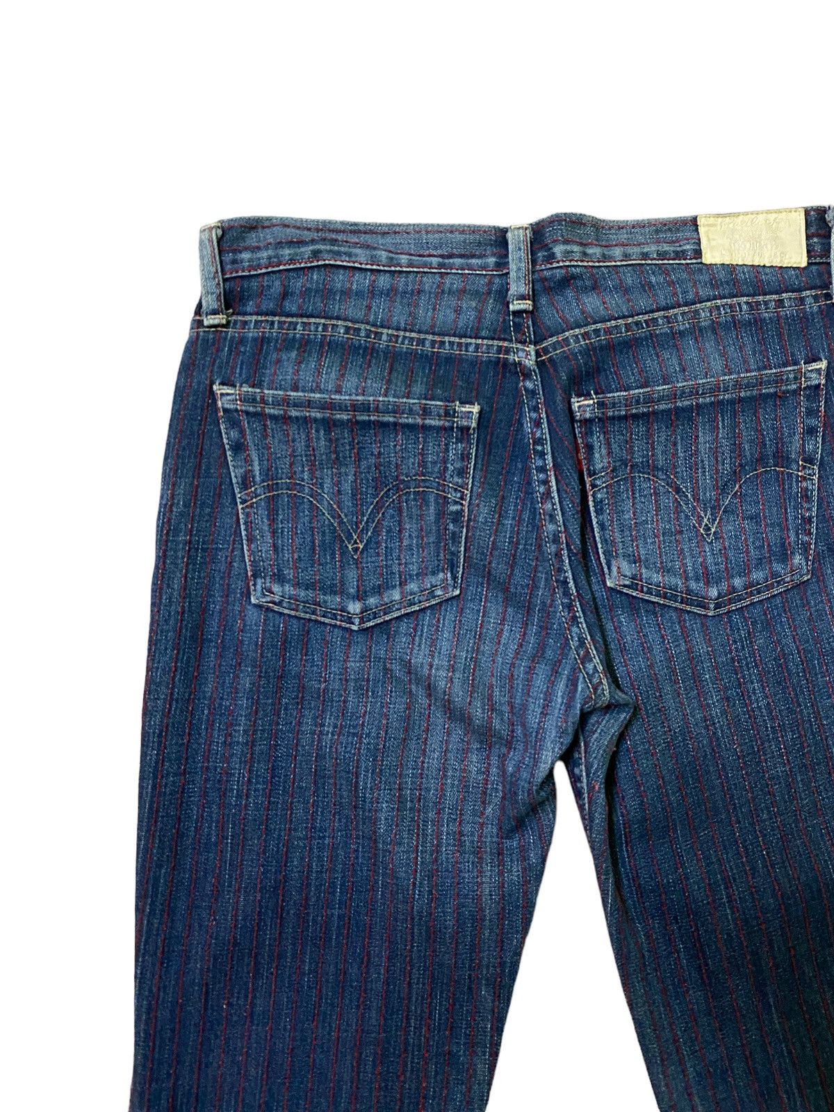 Levi's × Levi's Vintage Clothing × Vintage Vintage Levi's Japan Red Striped Distressed Denim Jeans Size US 28 / EU 44 - 10 Thumbnail