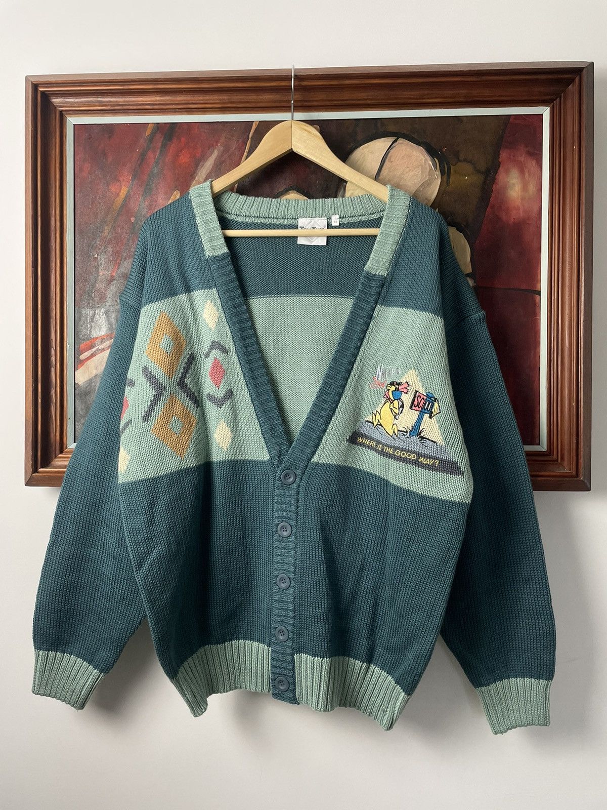 Vintage Avant Garde embroidered Japanese Vibe Knit Hype Y2k
