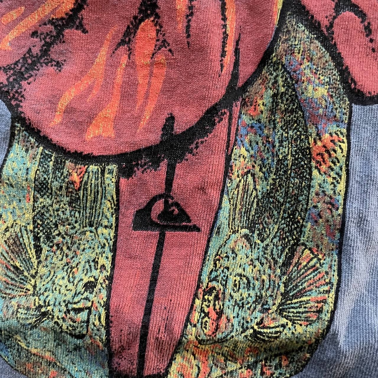 Quiksilver × Vintage VINTAGE Y2K QUIKSILVER AMAZING FLOWER RARE T SHIRT Size US L / EU 52-54 / 3 - 4 Thumbnail