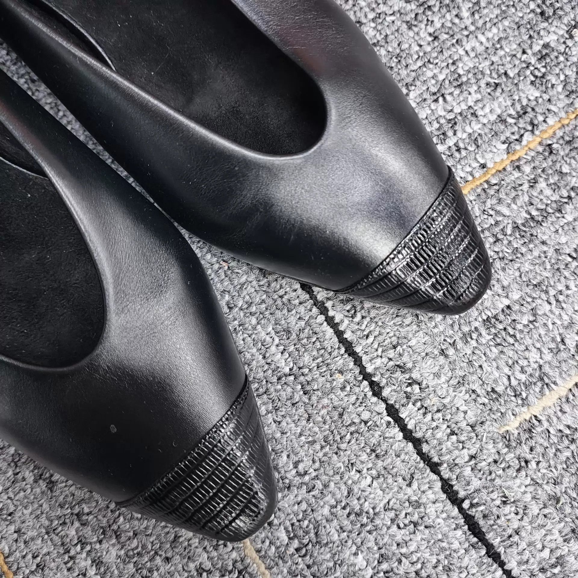 Loro Piana LP Lambskin Croc-Embossed Black Flats EU 36 Size US 5.5 / IT 35.5 - 4 Thumbnail