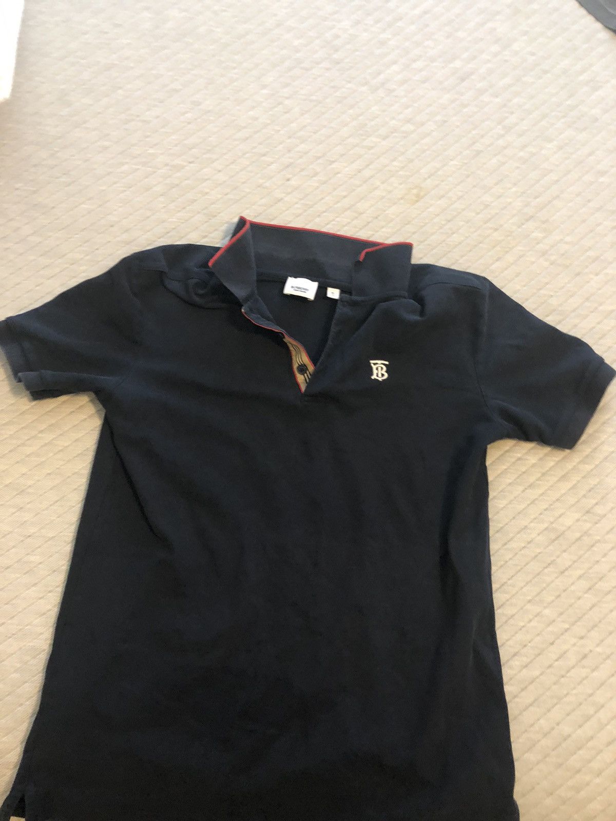 Burberry × Vintage Burberry polo cream Cotton Slim Fit tee London Size US L / EU 52-54 / 3 - 1 Thumbnail