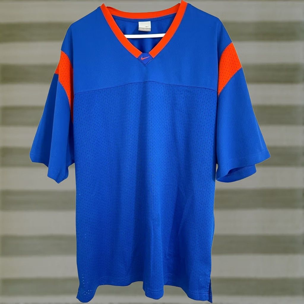 Nike VINTAGE Nike XL Football Jersey FLORIDA GATORS Blue Center Check Silver Tag Mens XL T-Shirt Size US XL / EU 56 / 4 - 1 Thumbnail